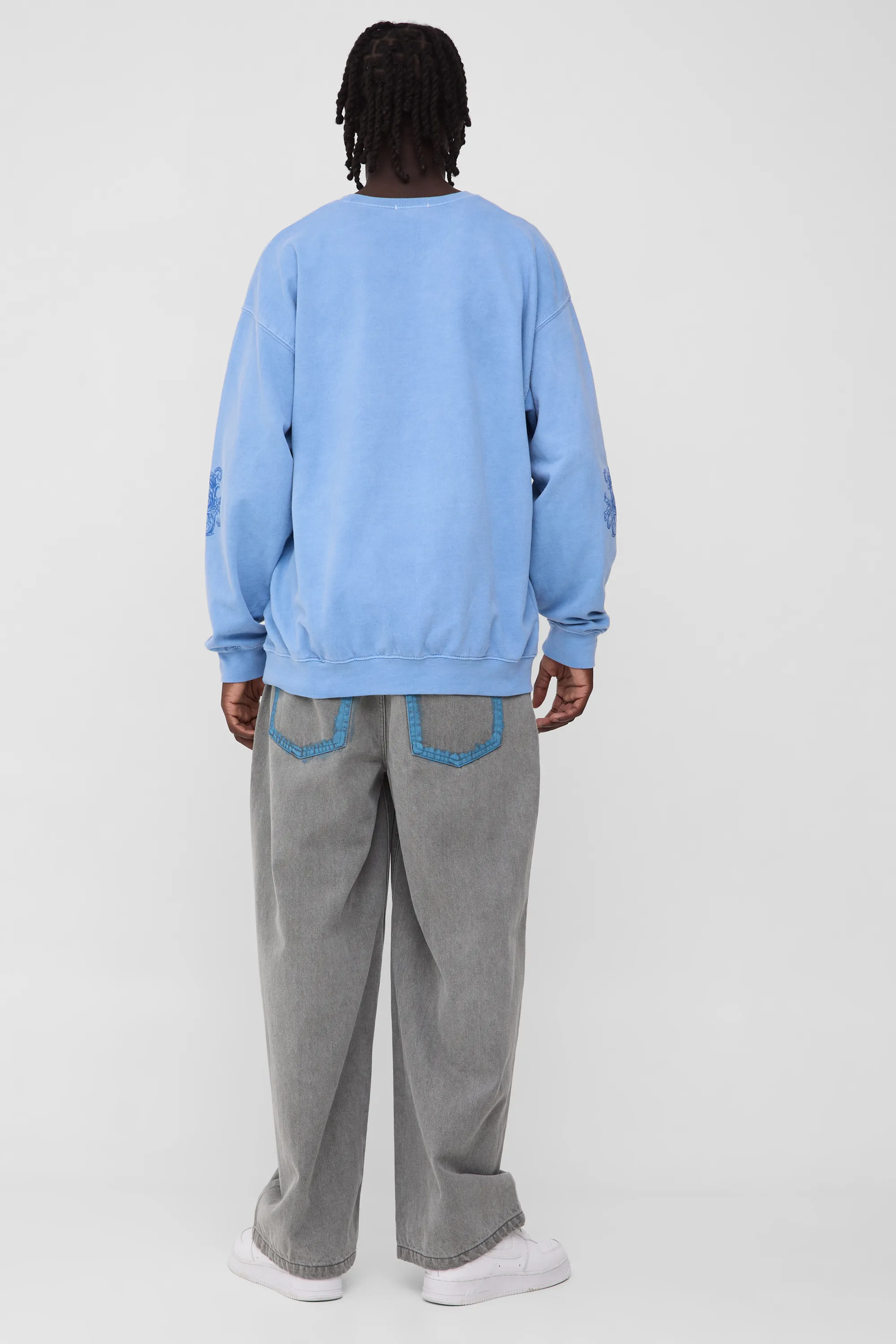Oversized Puff Print Official Graphic Washed Sweatshirt 2 Oversized Puff Print Official Graphic Washed Sweatshirt