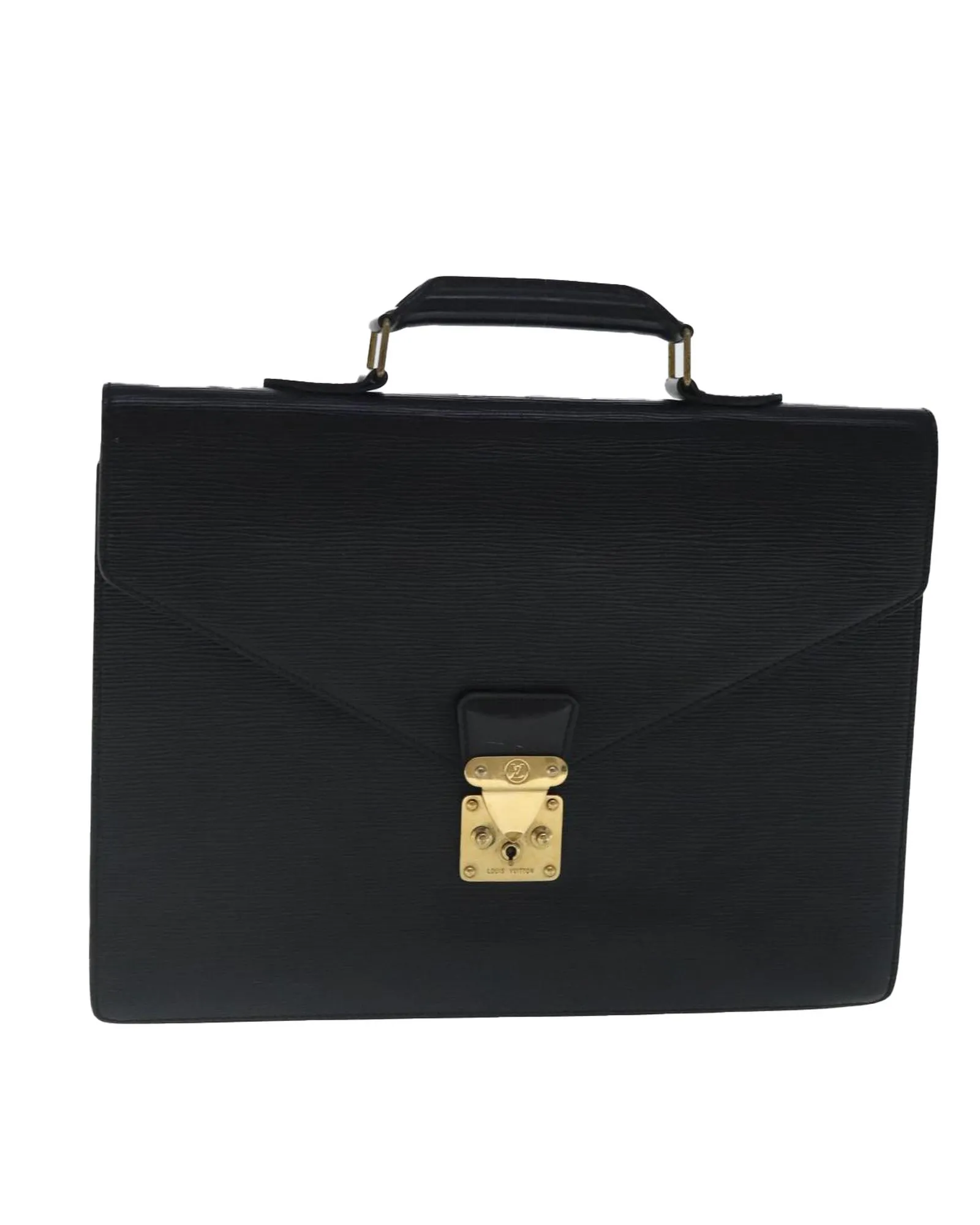 Preloved Leather Briefcase- Black Business Bags 1 Preloved Leather Briefcase- Black Business Bags