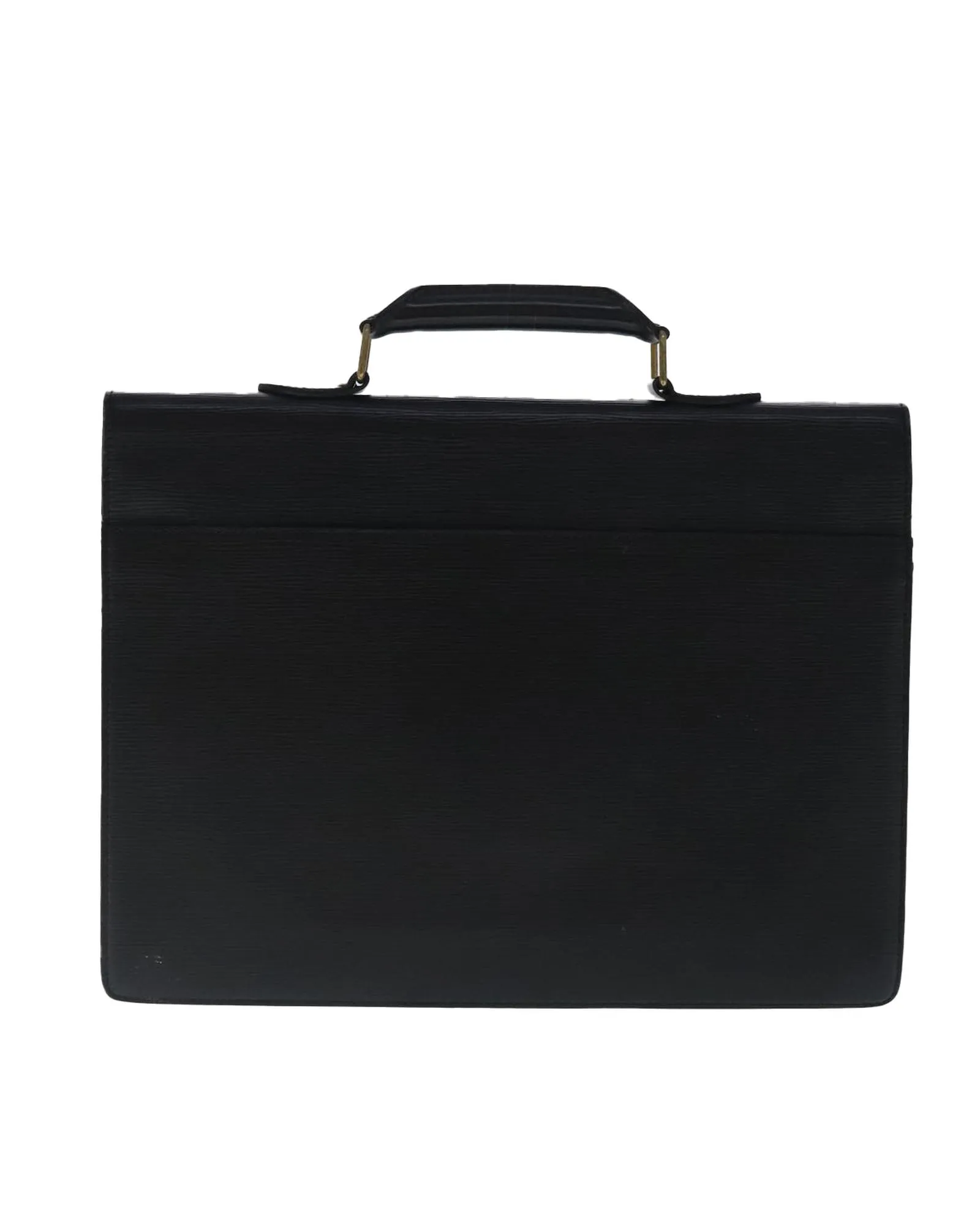 Preloved Leather Briefcase- Black Business Bags 2 Preloved Leather Briefcase- Black Business Bags