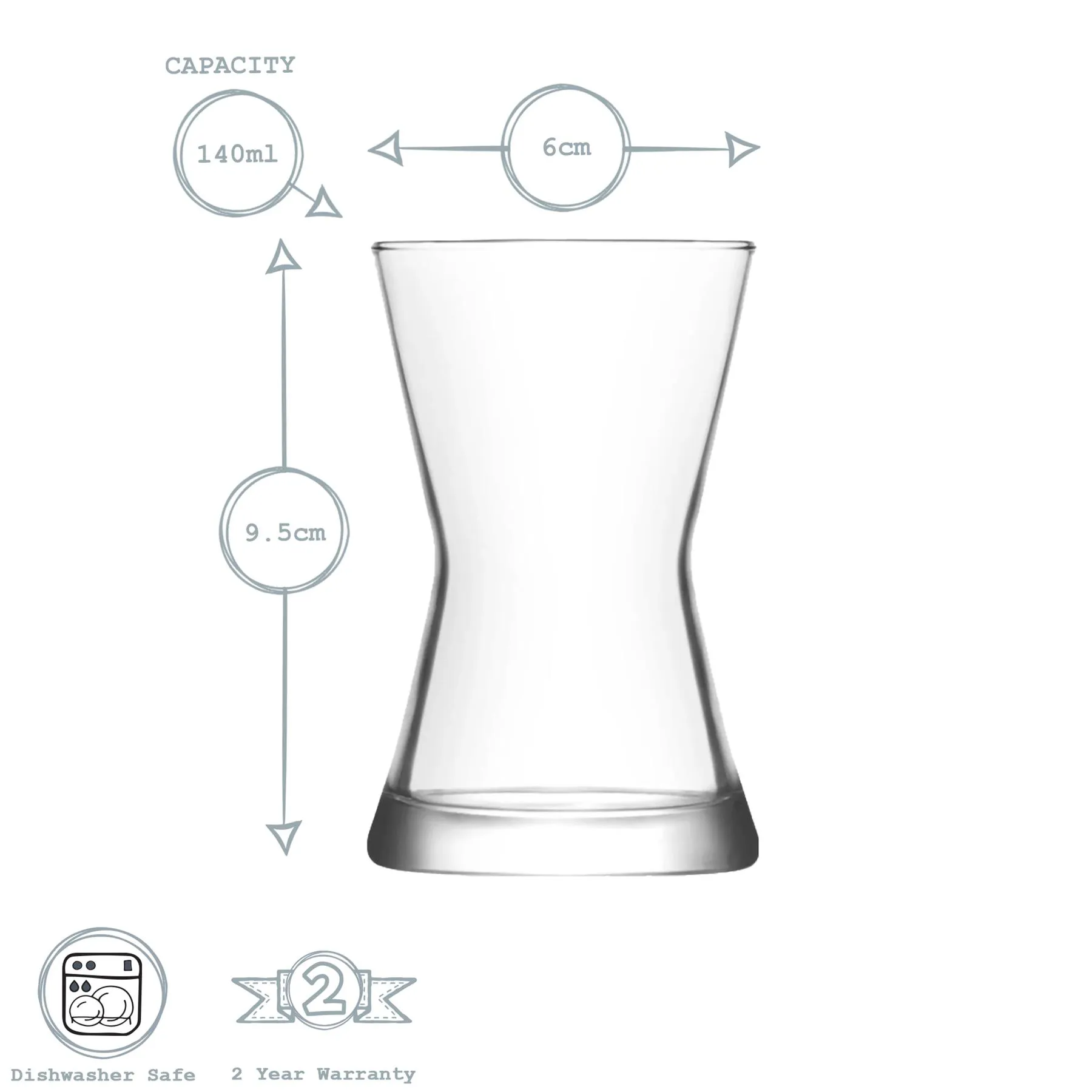 Derin Glass Tea Cup Set 140ml Pack of 6 3 Derin Glass Tea Cup Set 140ml Pack of 6