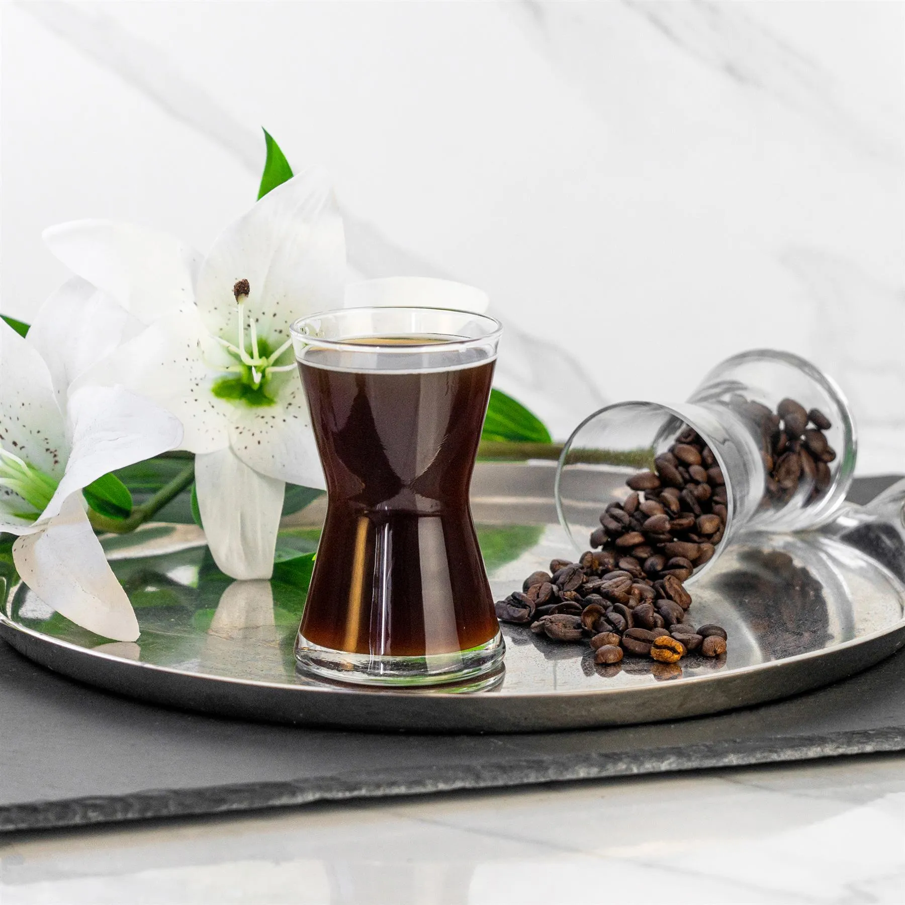 Derin Glass Tea Cup Set 140ml Pack of 6 6 Derin Glass Tea Cup Set 140ml Pack of 6