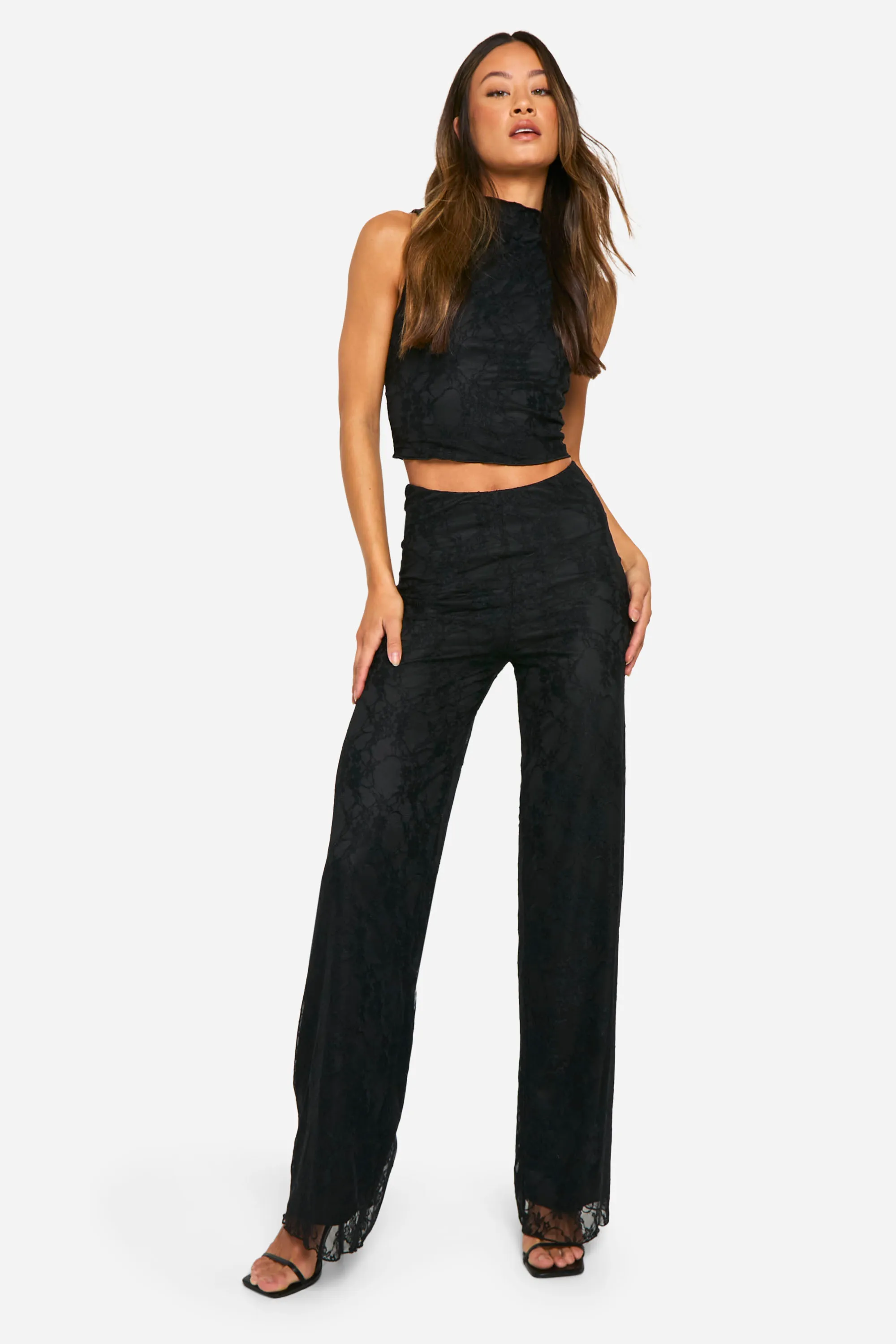Tall Lace Racer and Wide Leg Co-ord 3 Tall Lace Racer and Wide Leg Co-ord