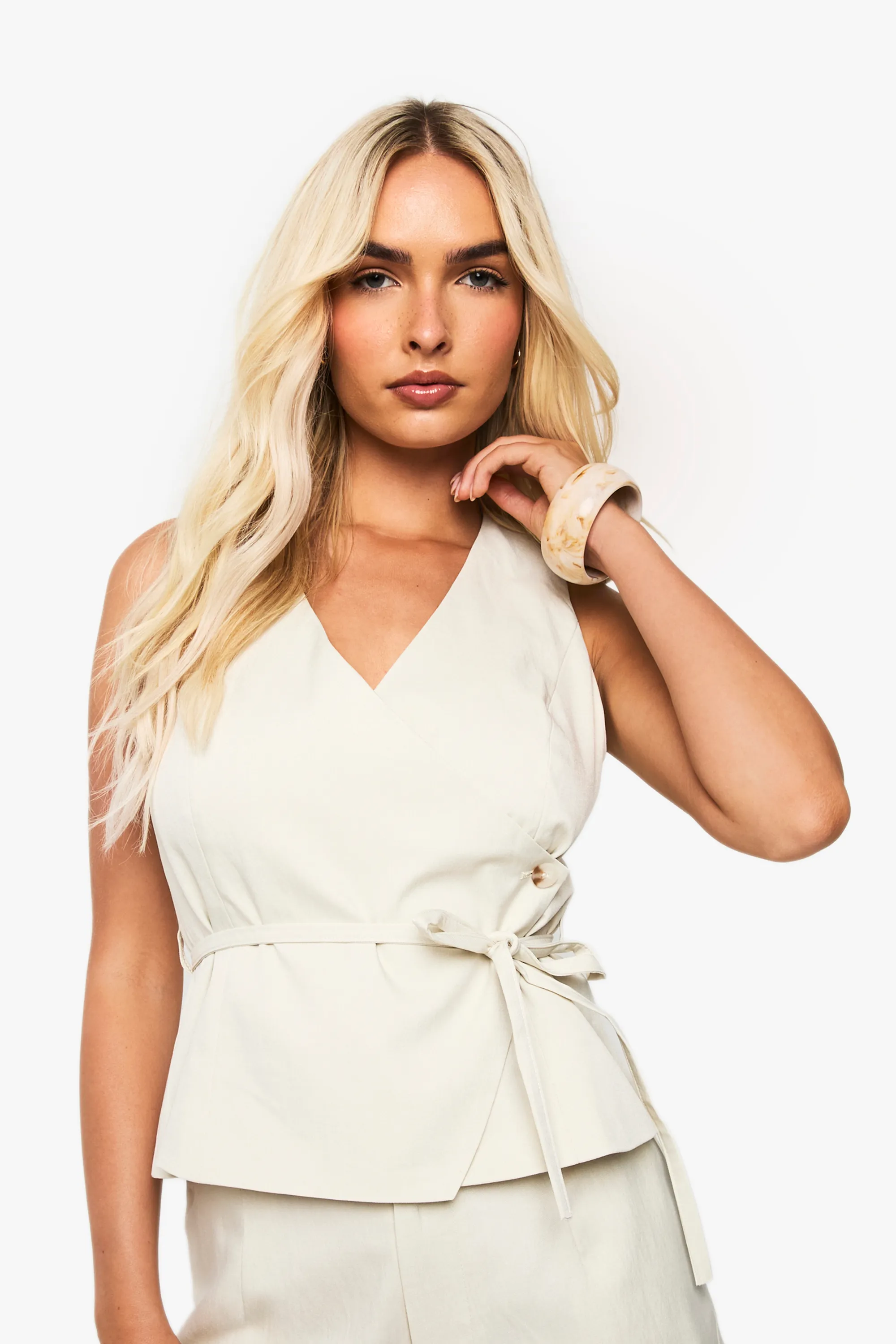 Asymmetric Tie Waist Waistcoat 1 Asymmetric Tie Waist Waistcoat