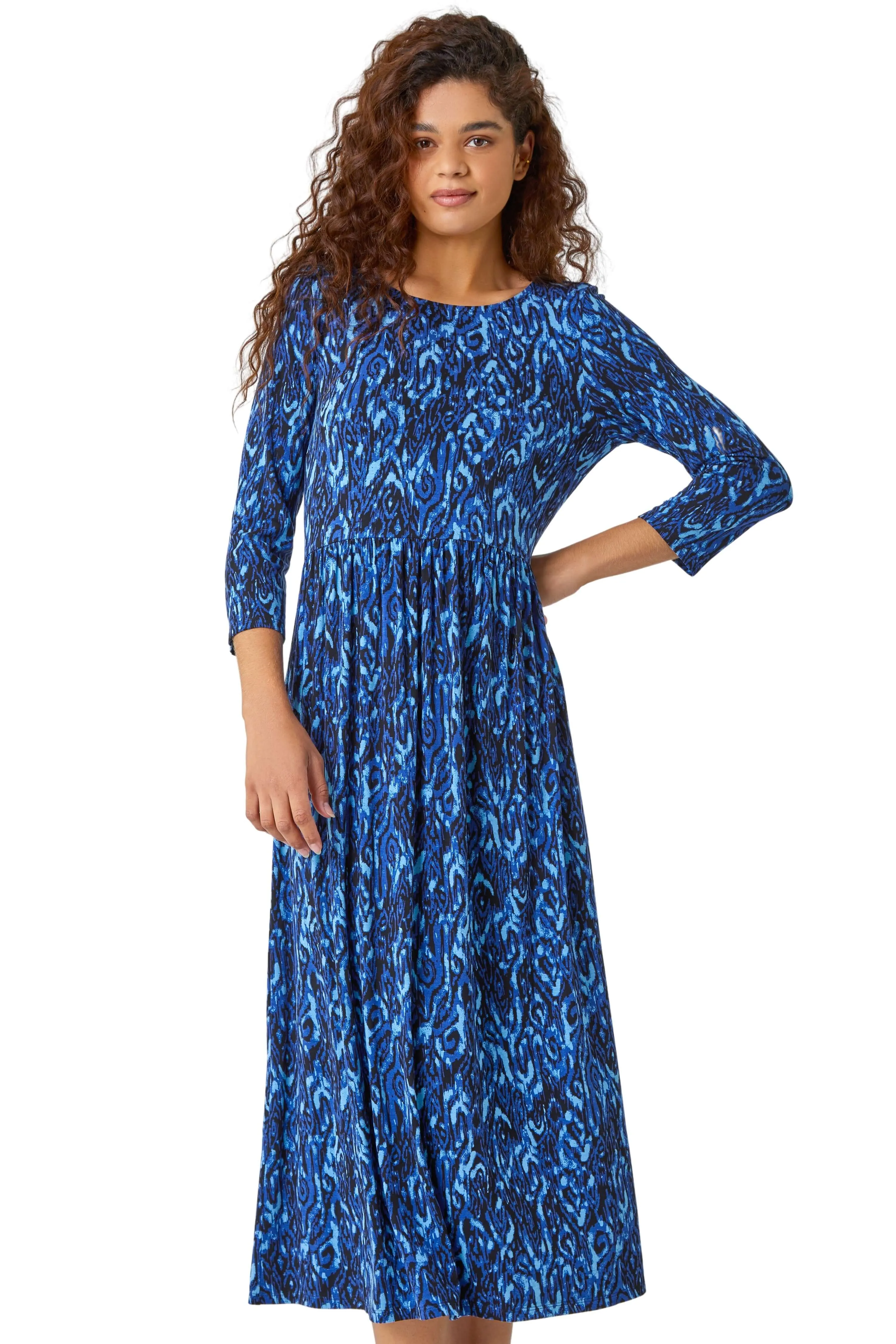 Aztec Print Stretch Midi Dress 1 Aztec Print Stretch Midi Dress