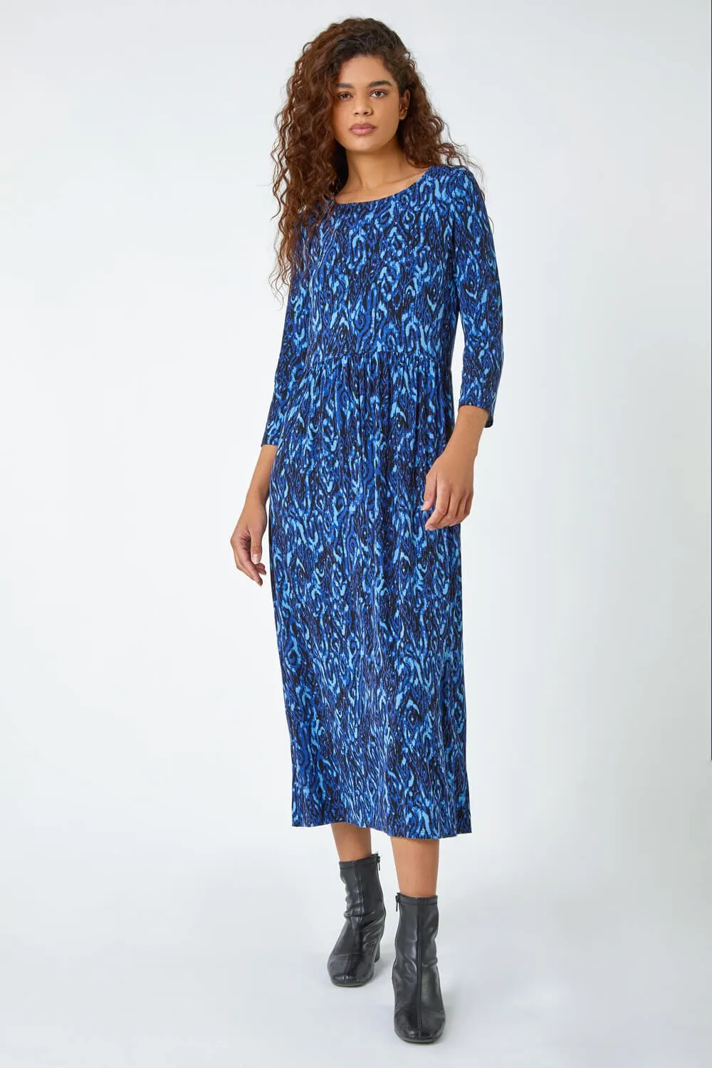 Aztec Print Stretch Midi Dress 2 Aztec Print Stretch Midi Dress