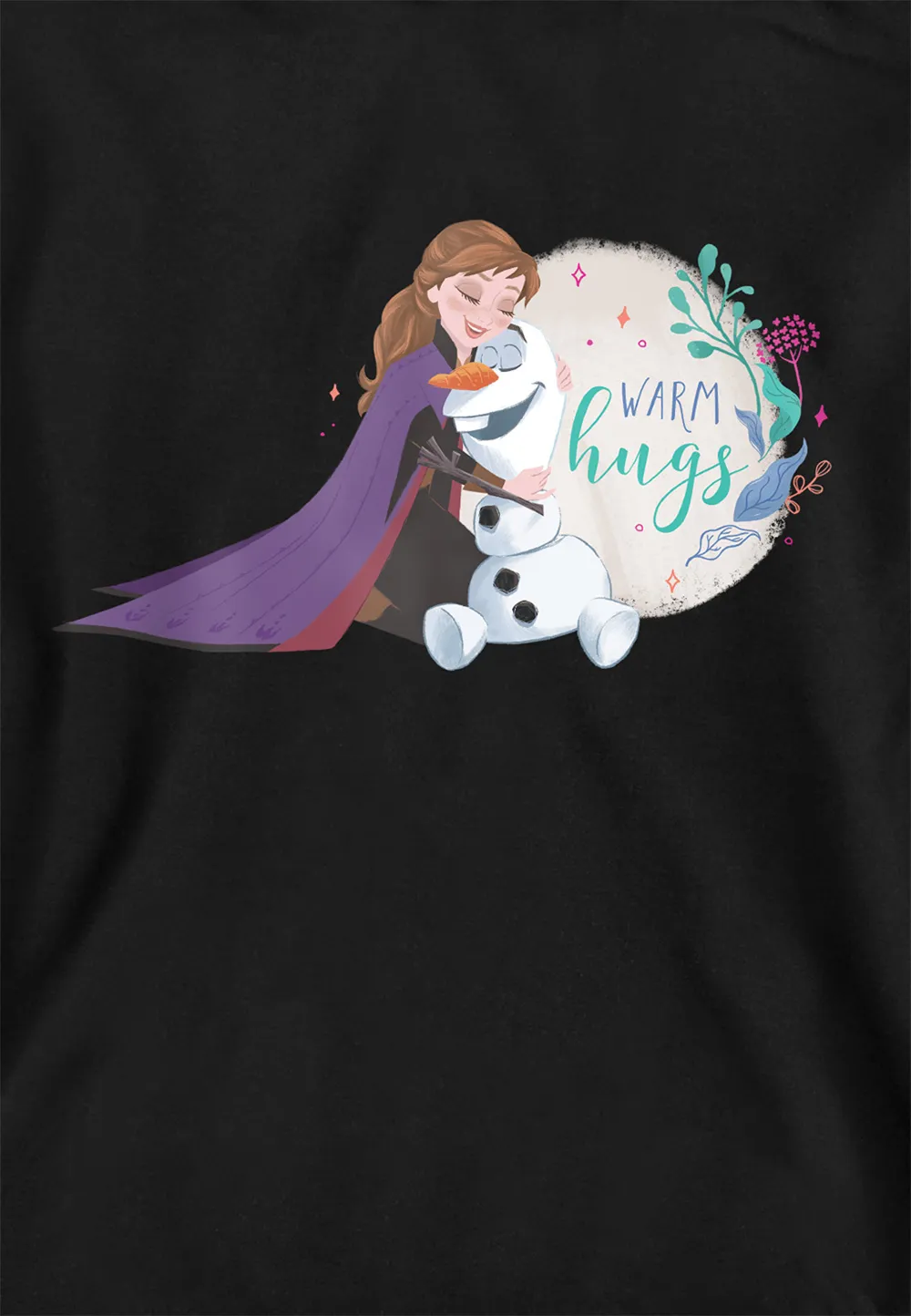 Frozen Anna And Olaf Like Warm Hugs Youth Kids Pull-Over Hoodie, Black 2 Frozen Anna And Olaf Like Warm Hugs Youth Kids Pull-Over Hoodie, Black
