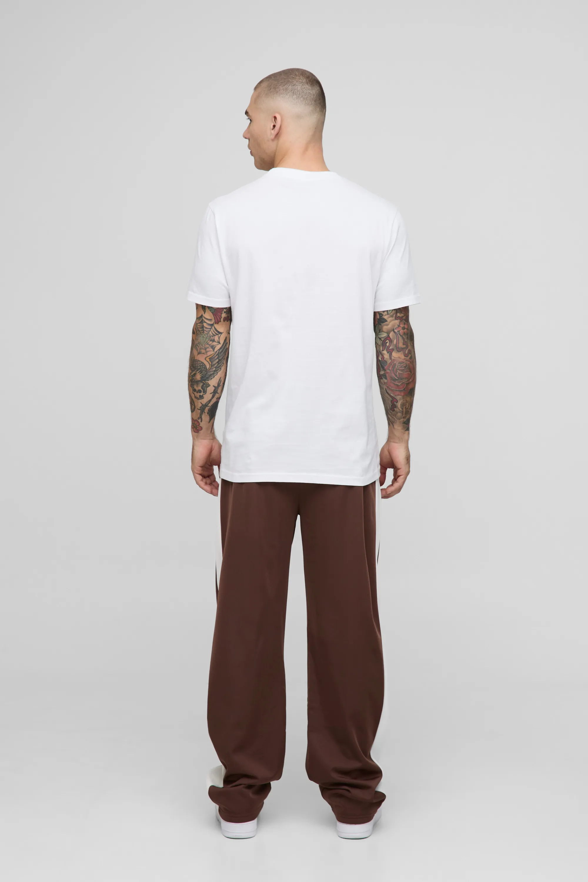Elasticated Waist Relaxed Fit Side Panel Track Pants 2 Elasticated Waist Relaxed Fit Side Panel Track Pants