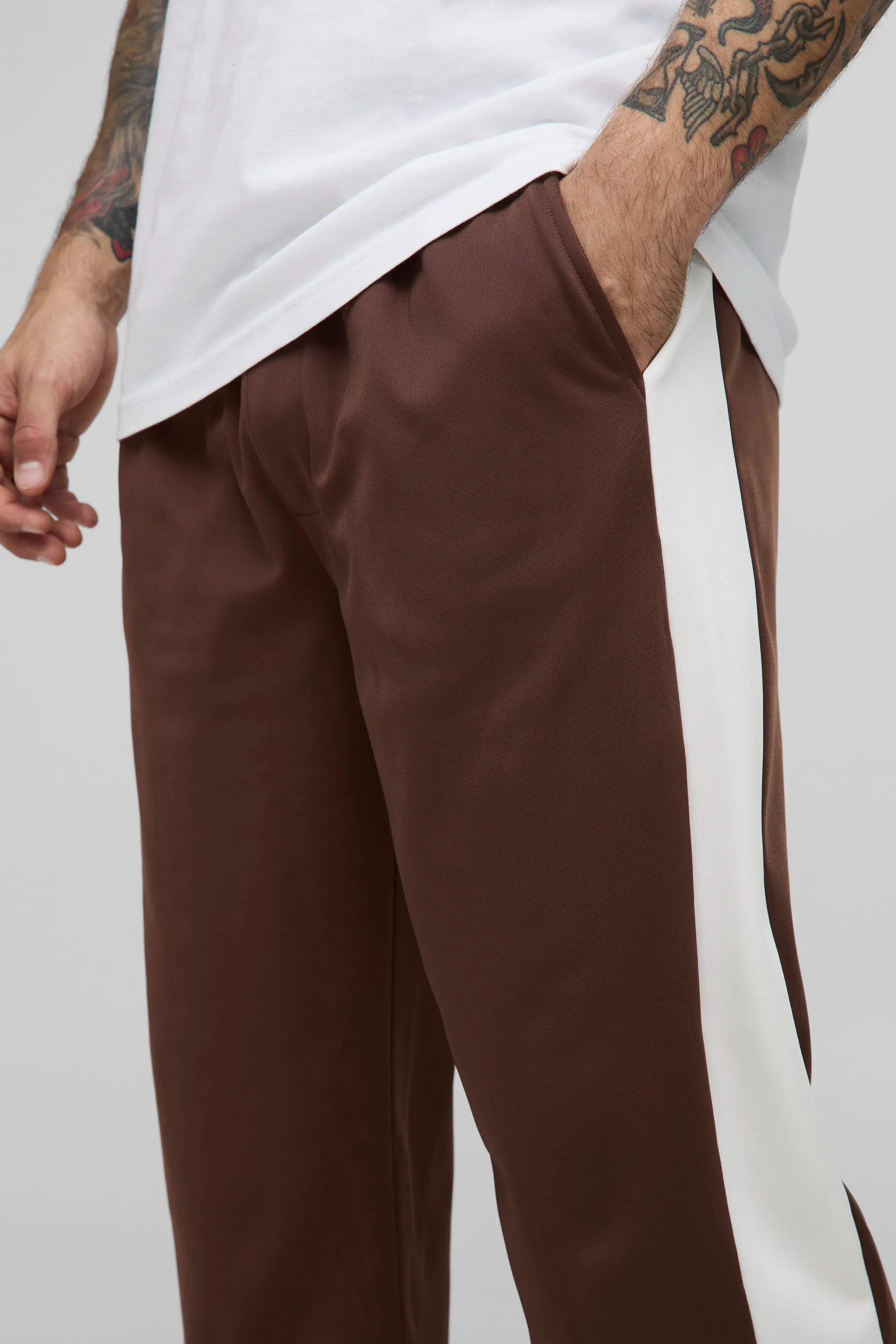 Elasticated Waist Relaxed Fit Side Panel Track Pants 3 Elasticated Waist Relaxed Fit Side Panel Track Pants