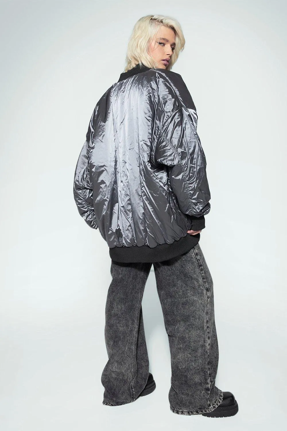 Oversized Reversible Bomber Jacket 2 Oversized Reversible Bomber Jacket