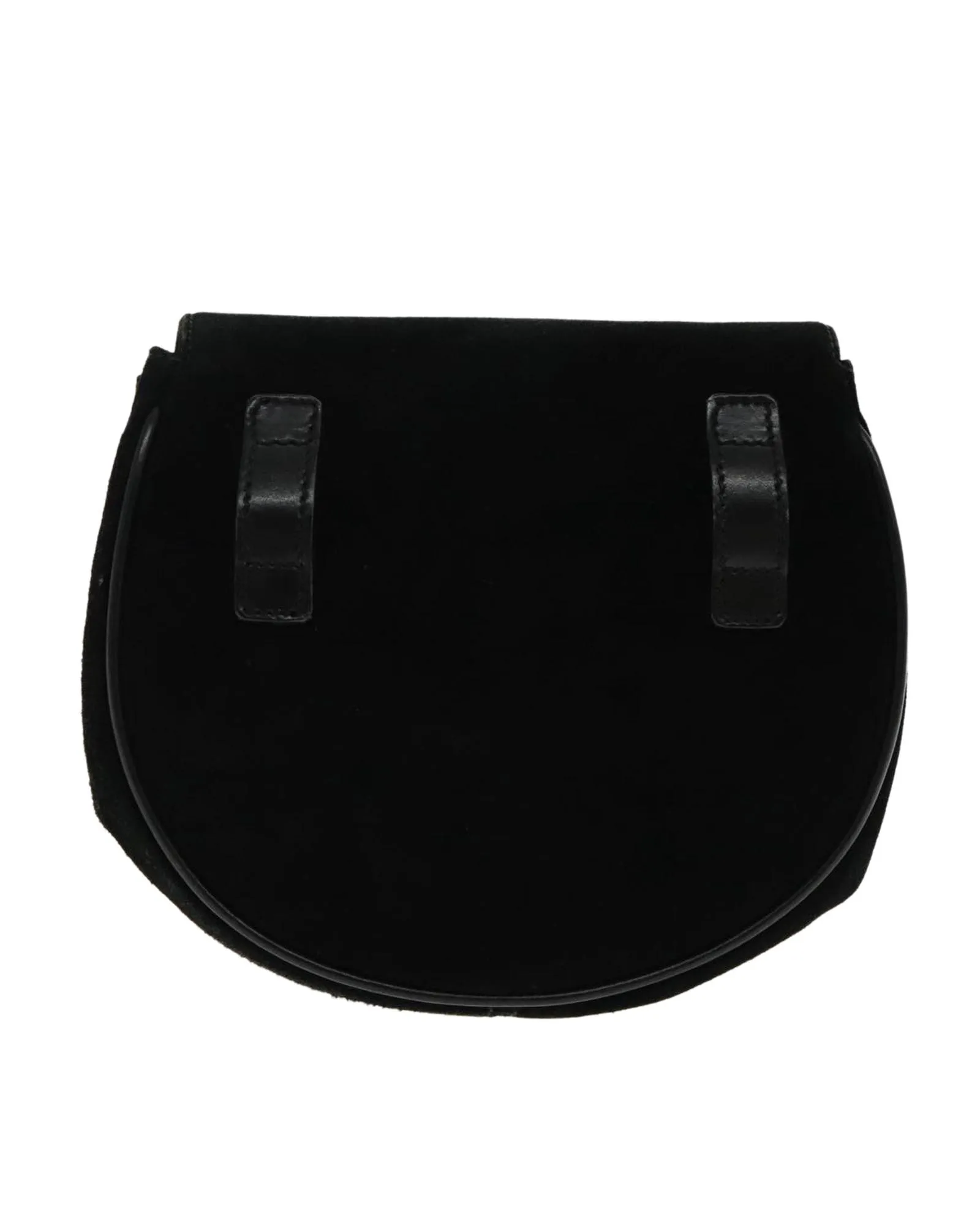 Preloved Suede Shoulder Bag Chain Strap- Black 2 Preloved Suede Shoulder Bag Chain Strap- Black
