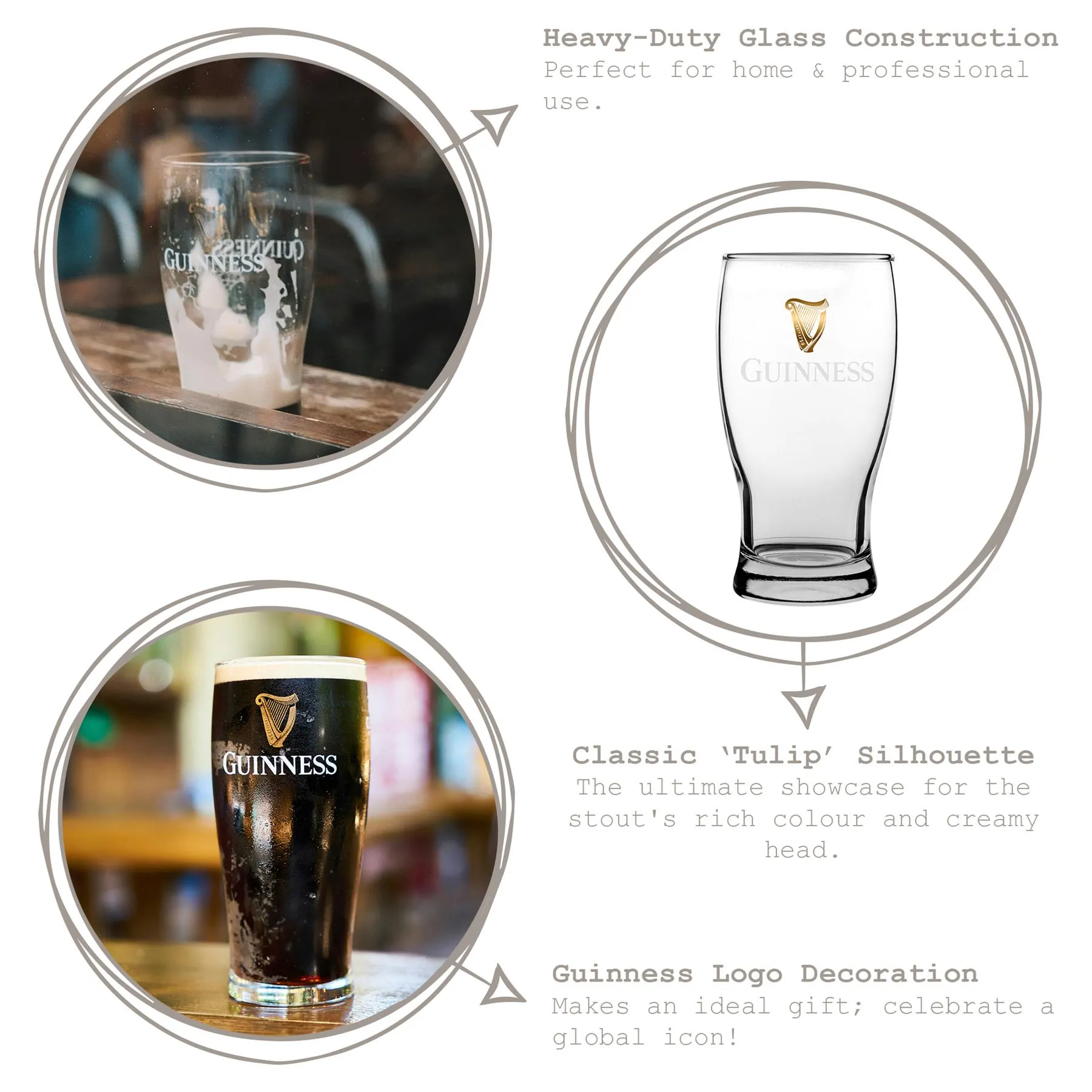 Guinness Pint Glasses - 568ml (20oz) - Pack of 24 2 Guinness Pint Glasses - 568ml (20oz) - Pack of 24
