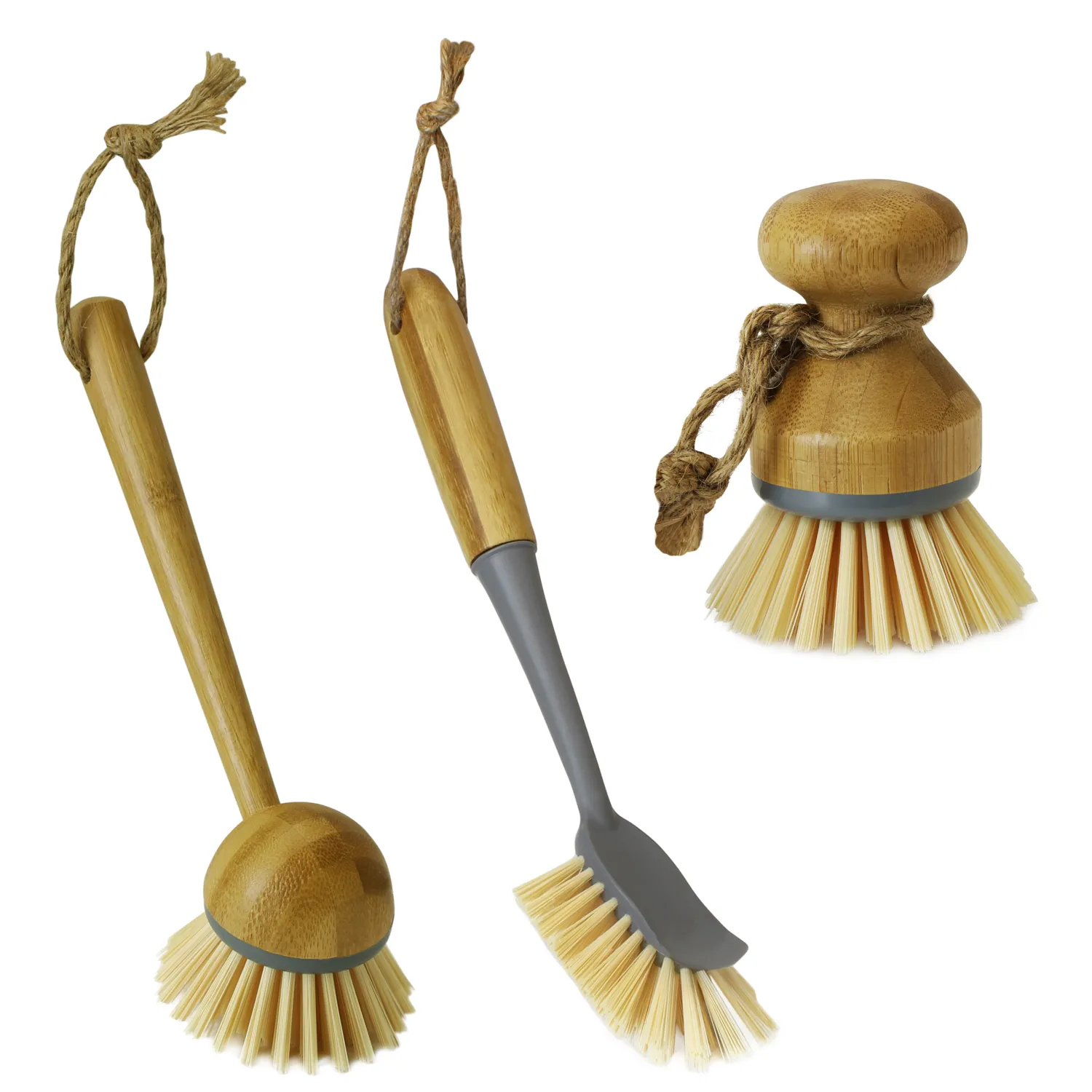 Bamboo Cleaning Essentials, Dish Brush Selection Set of 3