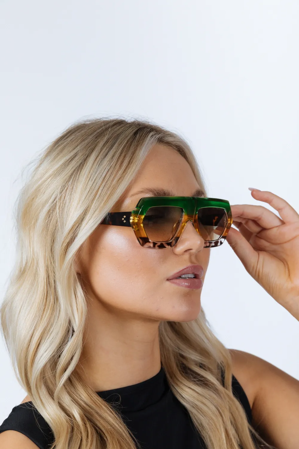 Cross-Border Flat Sunglasses in Multi Print
