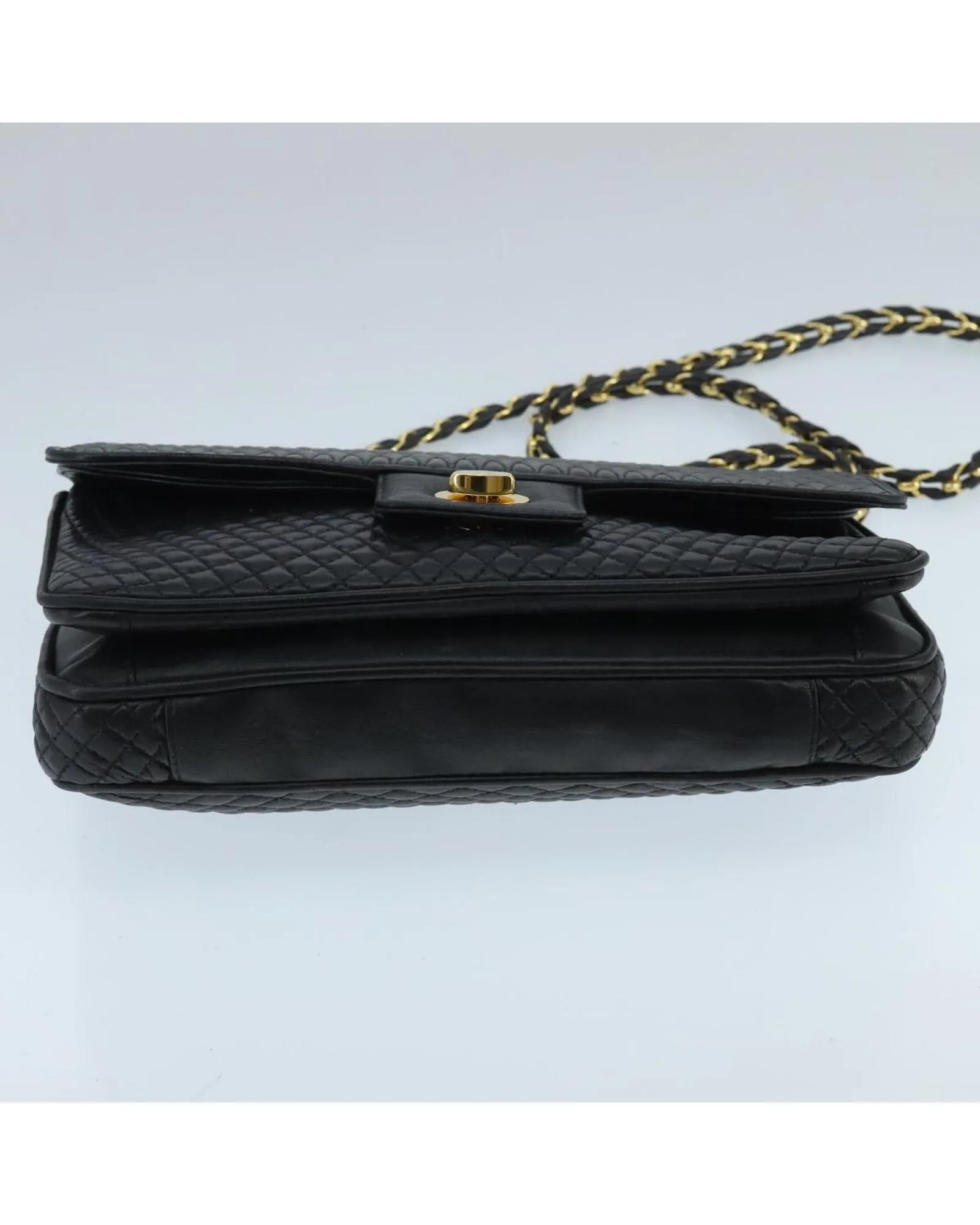Preloved Quilted Leather Chain Shoulder Bag- Black 6 Preloved Quilted Leather Chain Shoulder Bag- Black