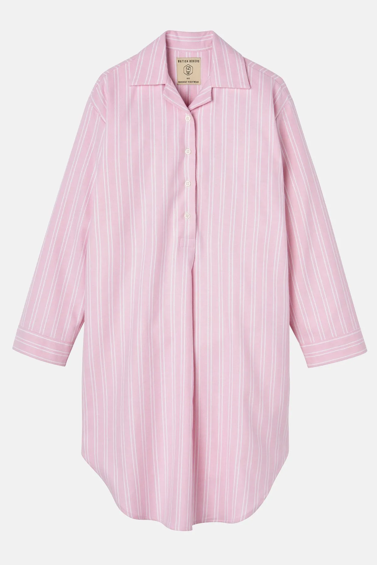 Westwood Pink Stripe Brushed Cotton Nightshirt 4 Westwood Pink Stripe Brushed Cotton Nightshirt