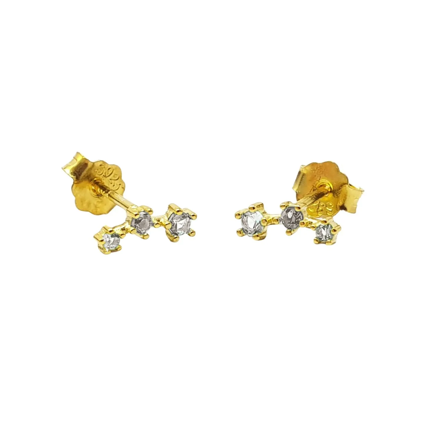 Tiny Diamond April Birthstone Climber Stud Earrings 1 Tiny Diamond April Birthstone Climber Stud Earrings