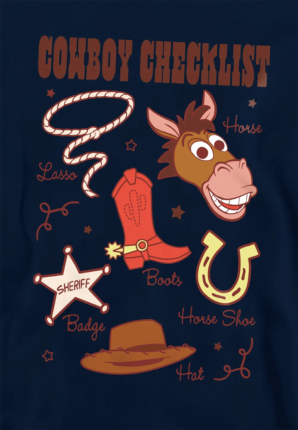 Cowboy Checklist Youth Kids Pull-Over Hoodie, Navy 2 Cowboy Checklist Youth Kids Pull-Over Hoodie, Navy