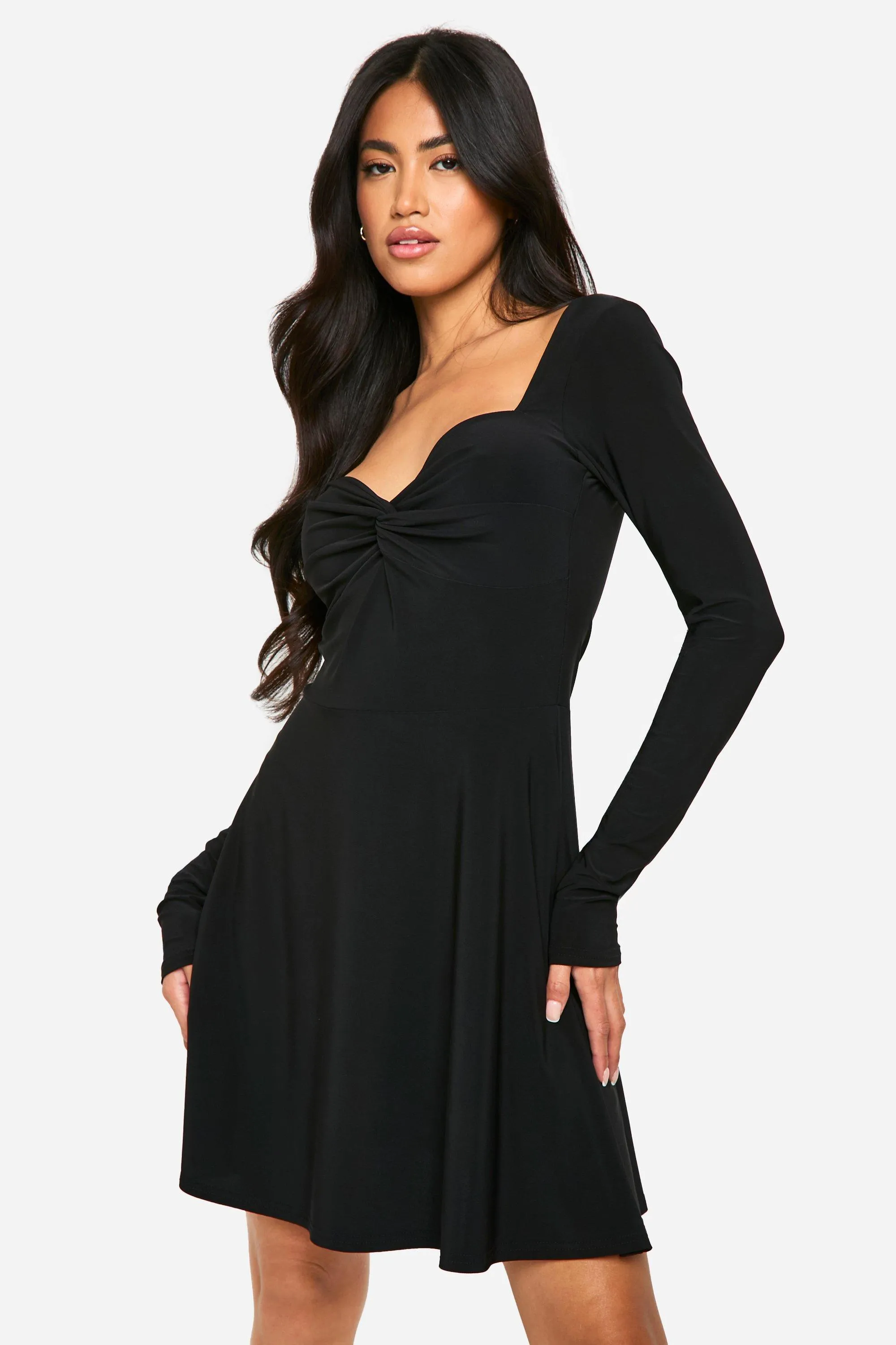 Ruched Twist Detail A Line Mini Dress 1 Ruched Twist Detail A Line Mini Dress
