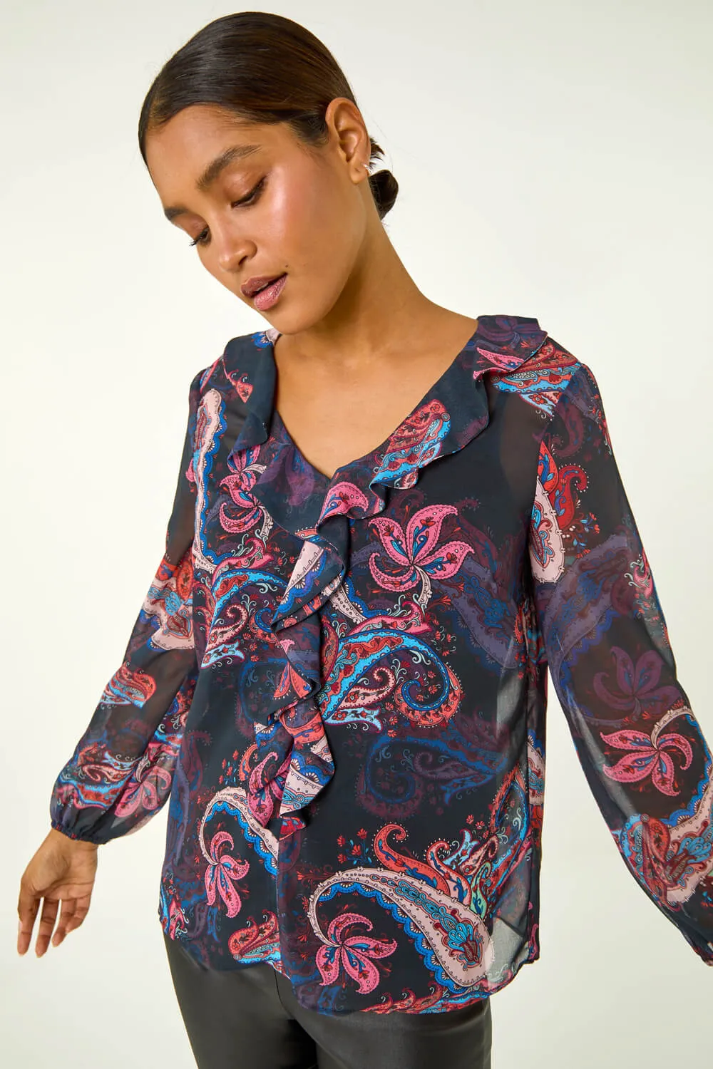 Paisley Print Frill Top 4 Paisley Print Frill Top
