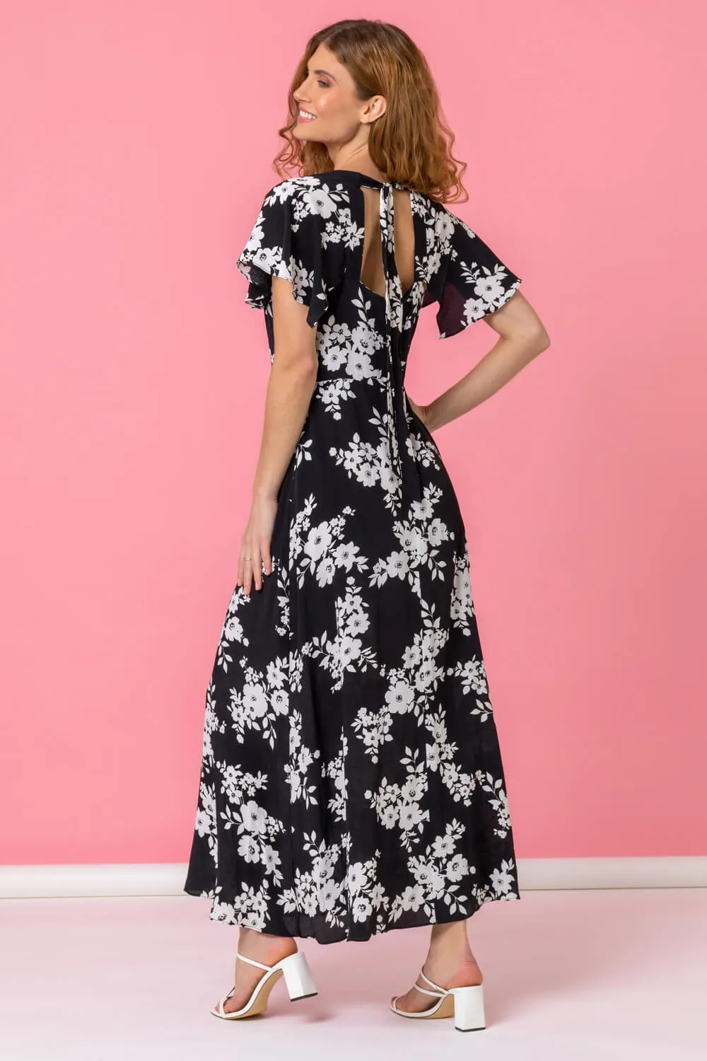 Floral Print Back Detail Maxi Dress 3 Floral Print Back Detail Maxi Dress