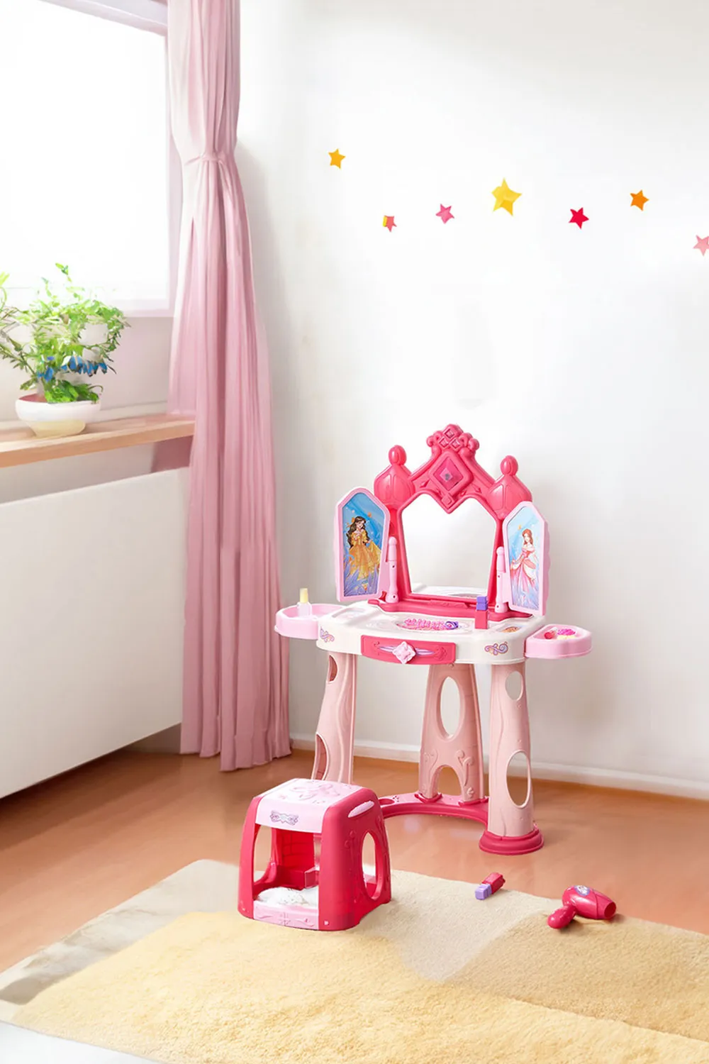 Dressing Table Toy Set with Drawer and Stool 2 Dressing Table Toy Set with Drawer and Stool