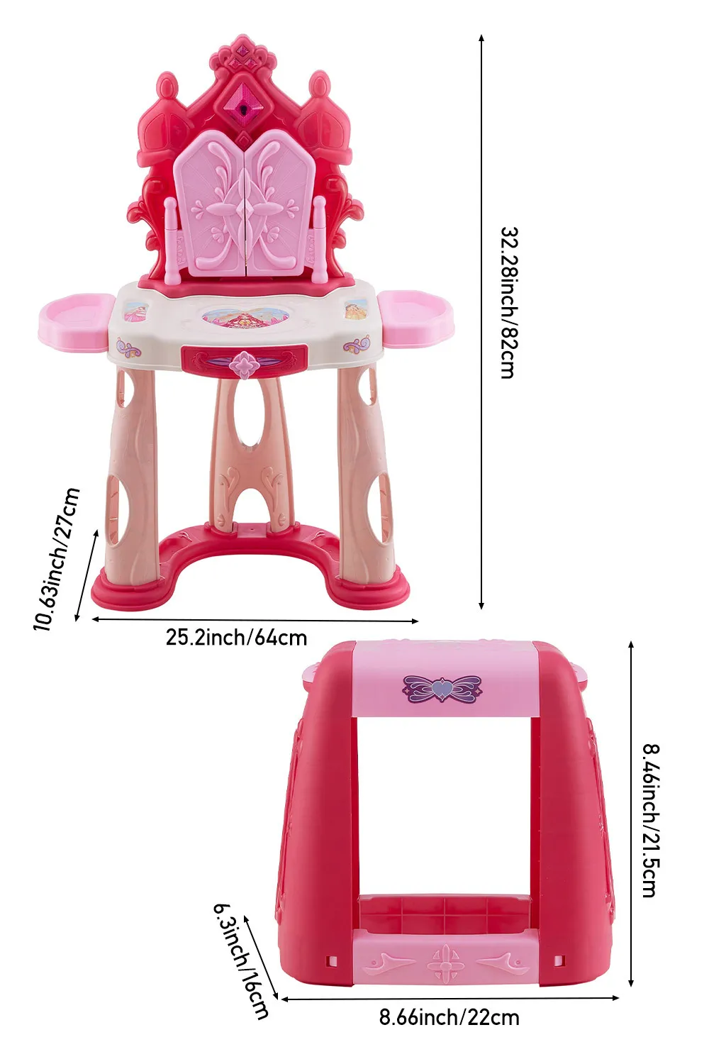 Dressing Table Toy Set with Drawer and Stool 5 Dressing Table Toy Set with Drawer and Stool