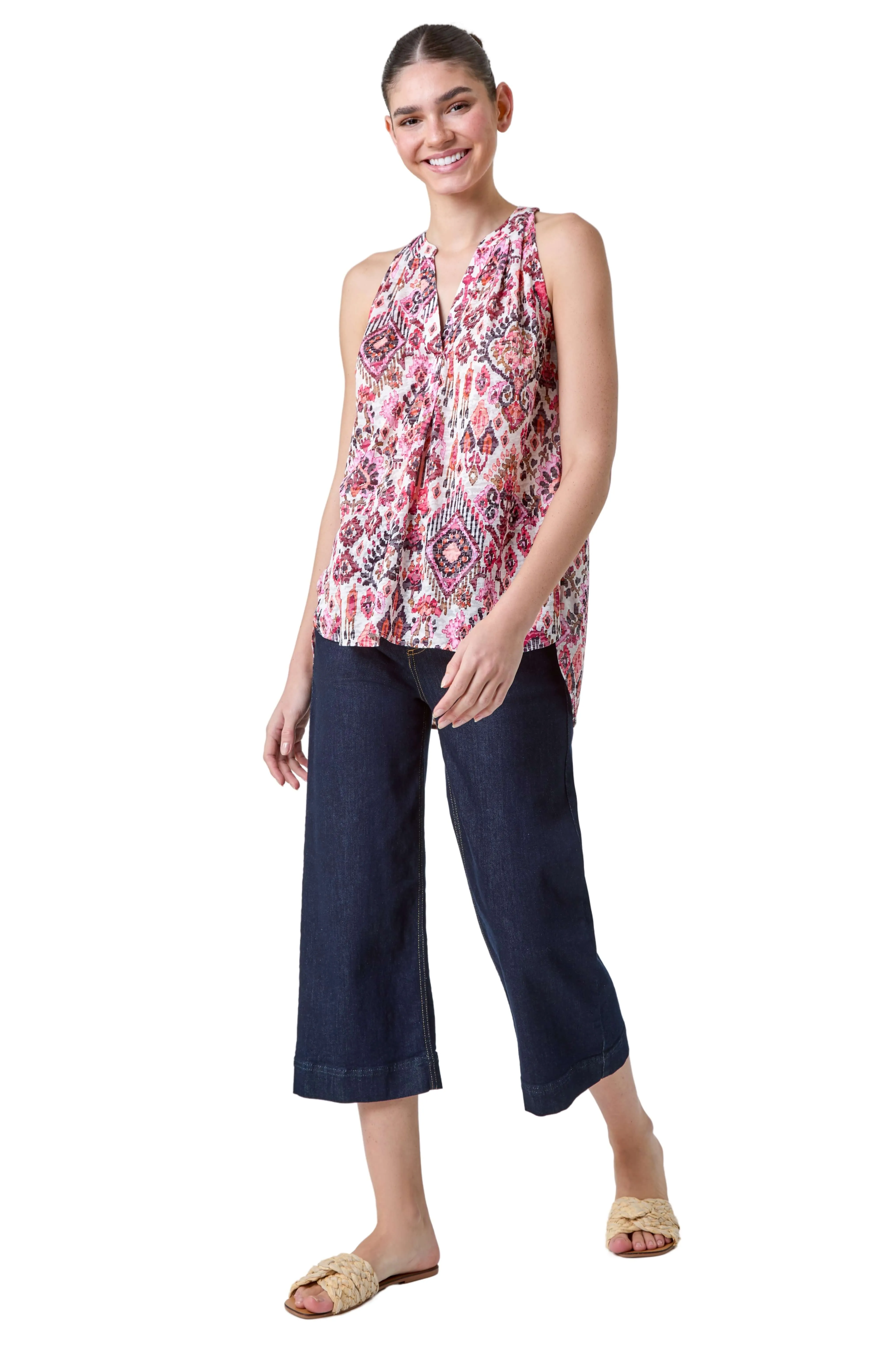 Aztec Burnout Print Vest Top