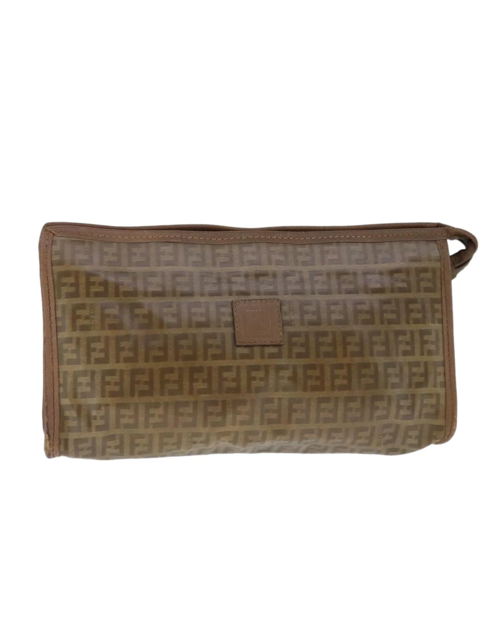 PrelovedFF Logo Cosmetic Travel Bag- Brown Clutches 1 PrelovedFF Logo Cosmetic Travel Bag- Brown Clutches