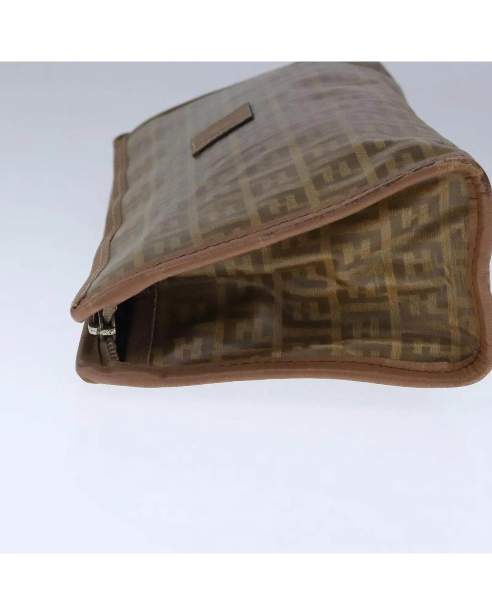 PrelovedFF Logo Cosmetic Travel Bag- Brown Clutches 3 PrelovedFF Logo Cosmetic Travel Bag- Brown Clutches