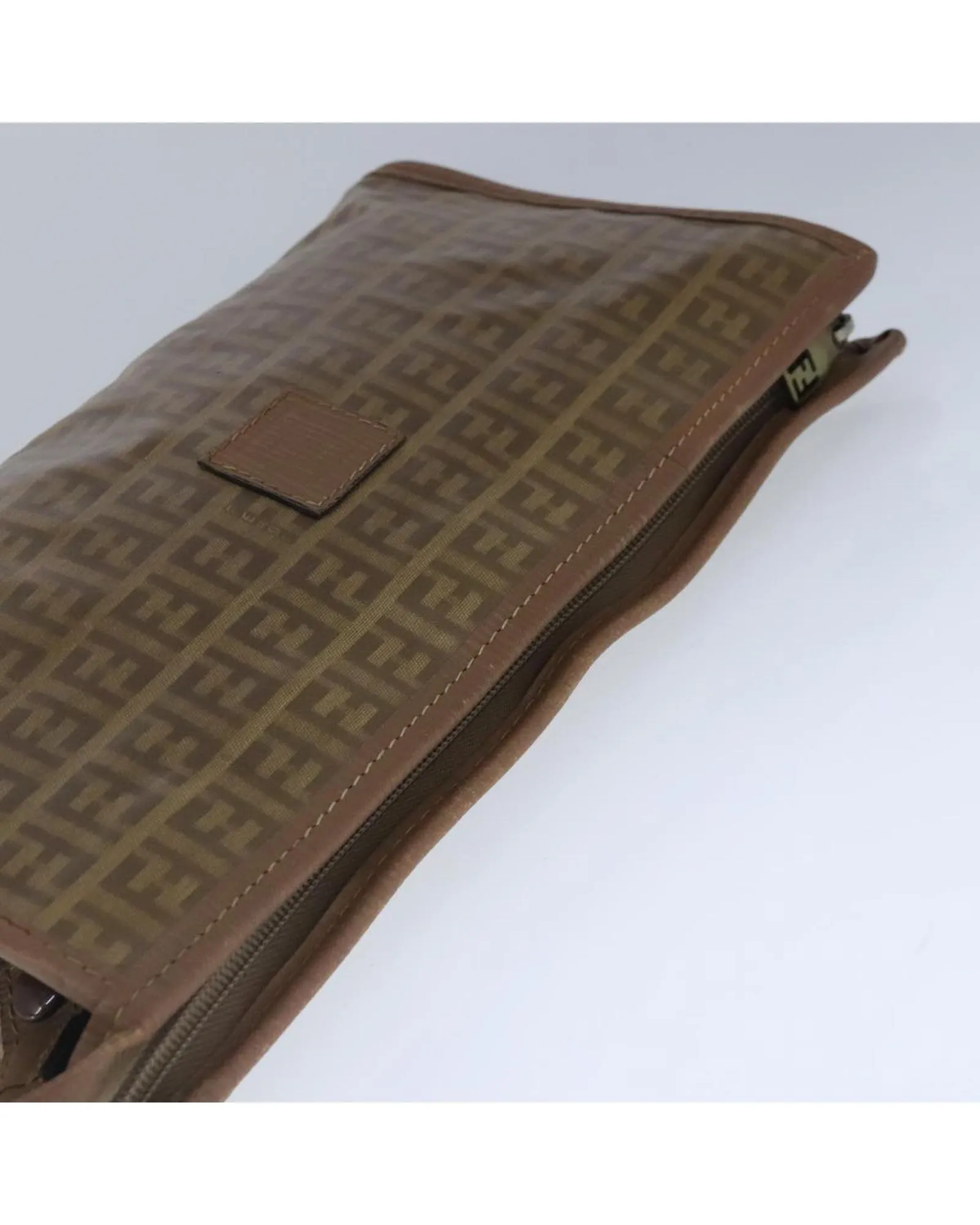 PrelovedFF Logo Cosmetic Travel Bag- Brown Clutches 6 PrelovedFF Logo Cosmetic Travel Bag- Brown Clutches