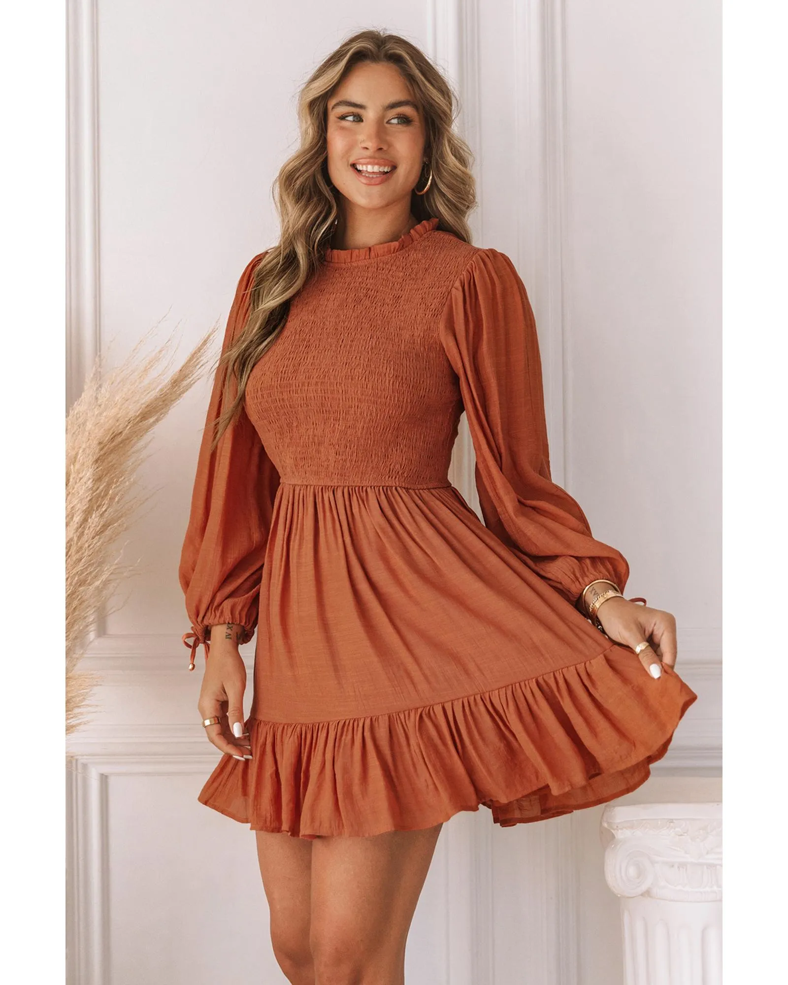 Puff Sleeve Ruffle Dress 2 Puff Sleeve Ruffle Dress