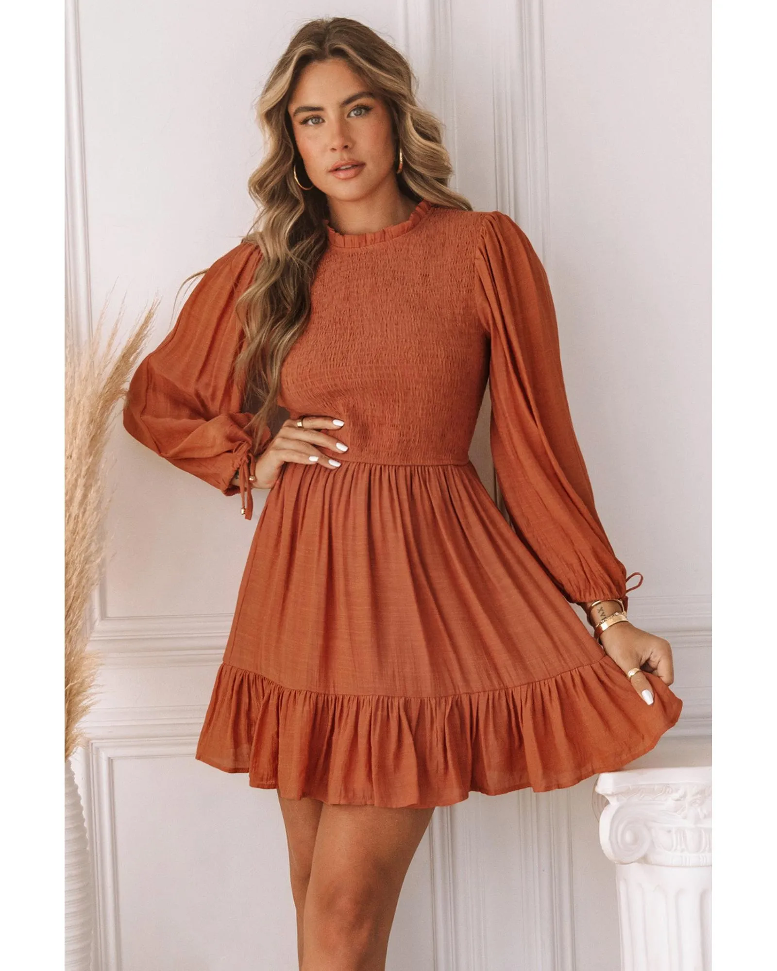 Puff Sleeve Ruffle Dress 4 Puff Sleeve Ruffle Dress