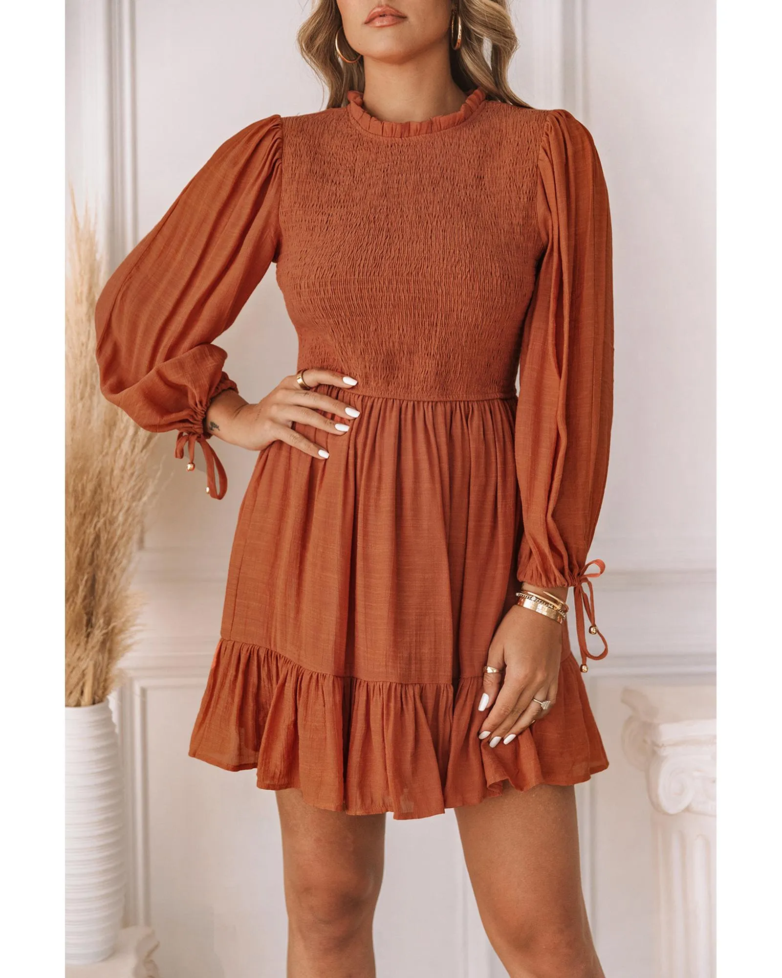 Puff Sleeve Ruffle Dress 5 Puff Sleeve Ruffle Dress