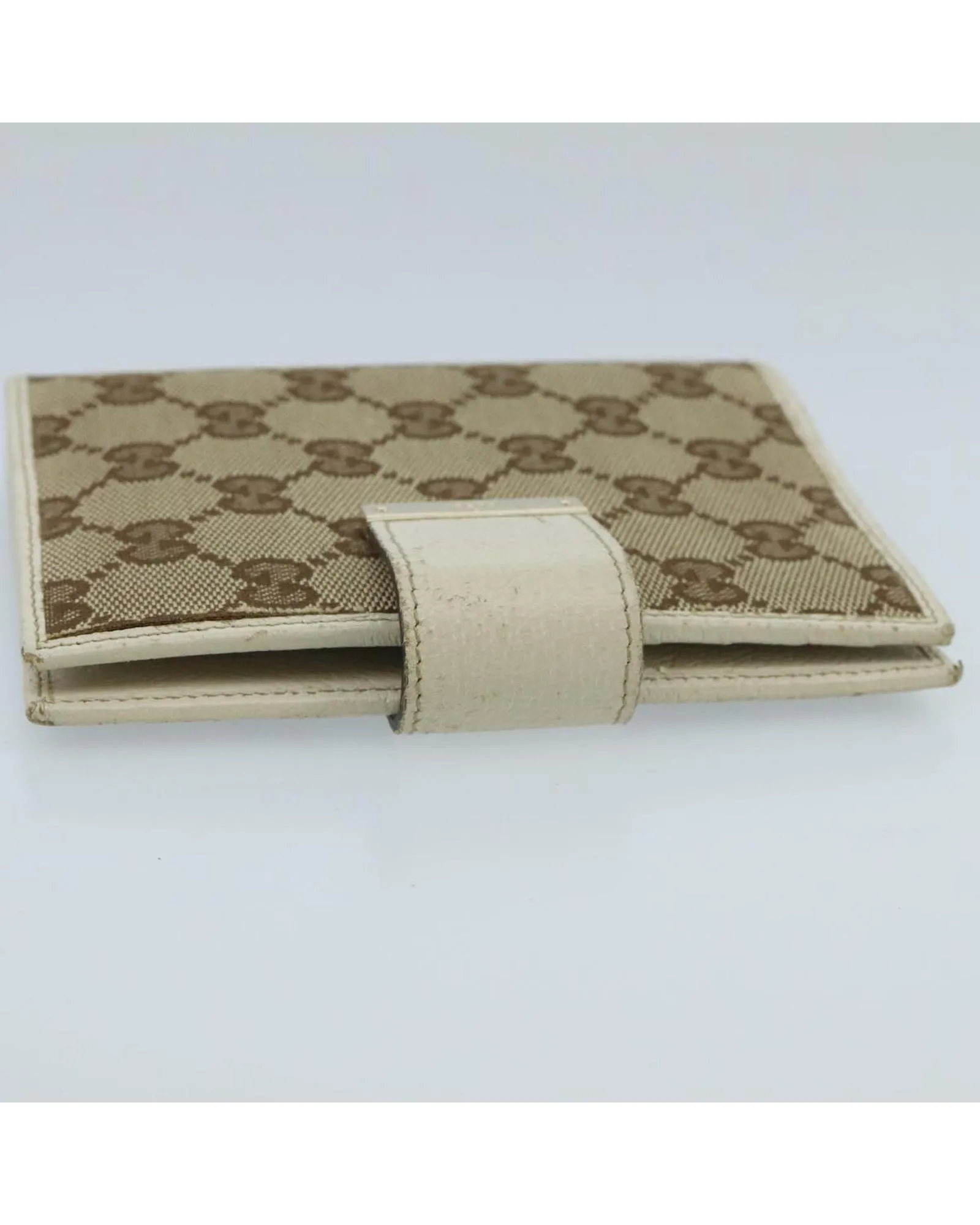 Preloved GG Canvas Leather Wallet Unisex - Beige Gart Cover 7 Preloved GG Canvas Leather Wallet Unisex - Beige Gart Cover