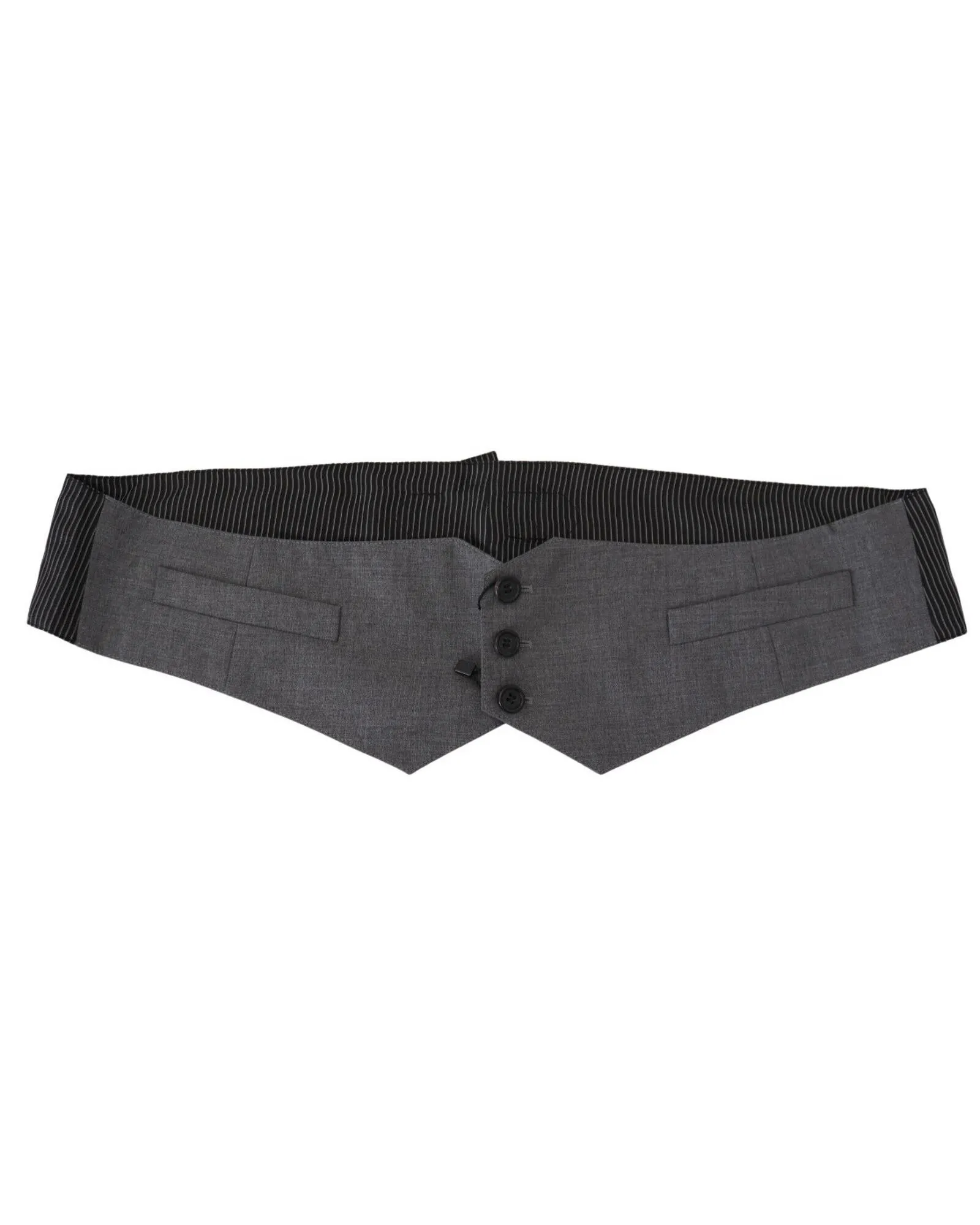 Striped Button Closure Waist Cummerbund 1 Striped Button Closure Waist Cummerbund