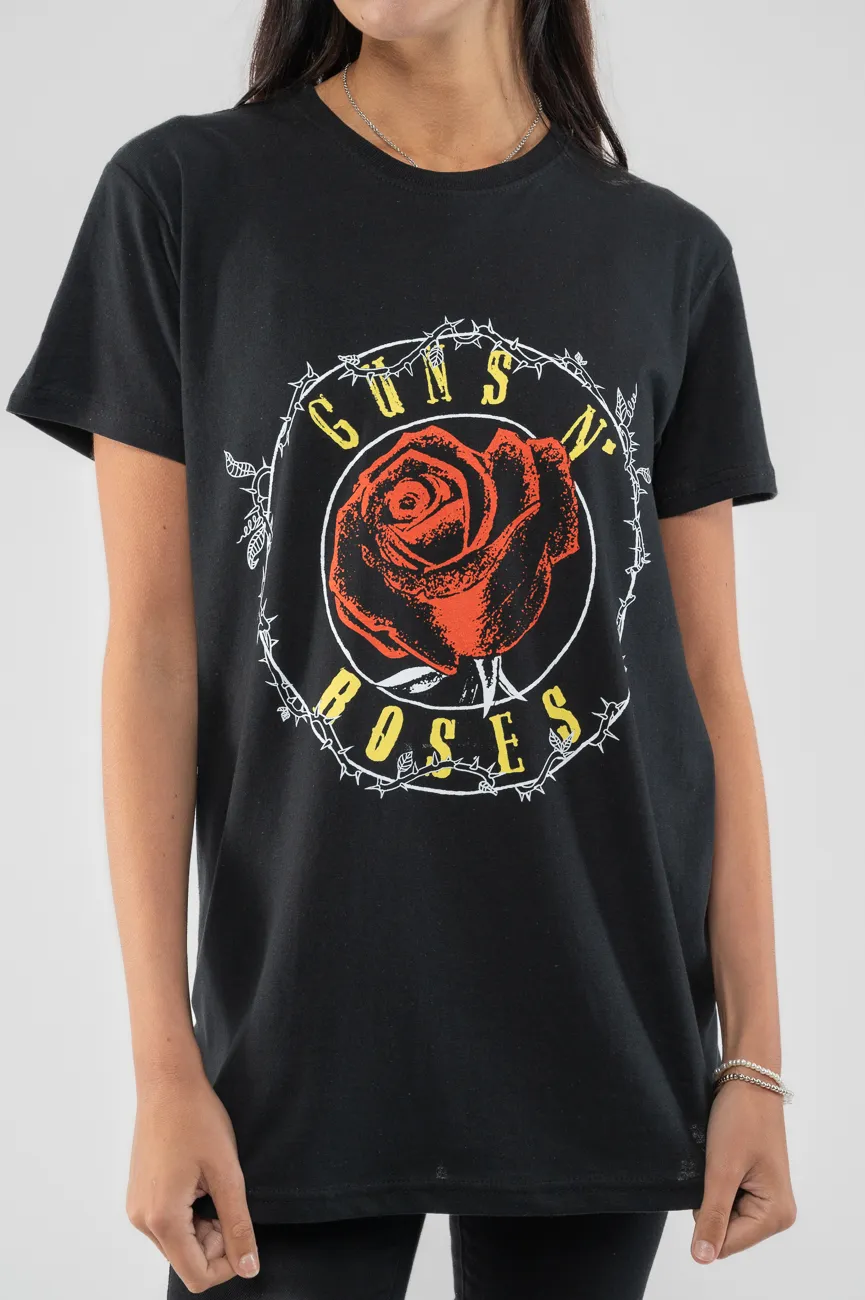 Guns N' Roses Rose Circle T Shirt 3 Guns N' Roses Rose Circle T Shirt