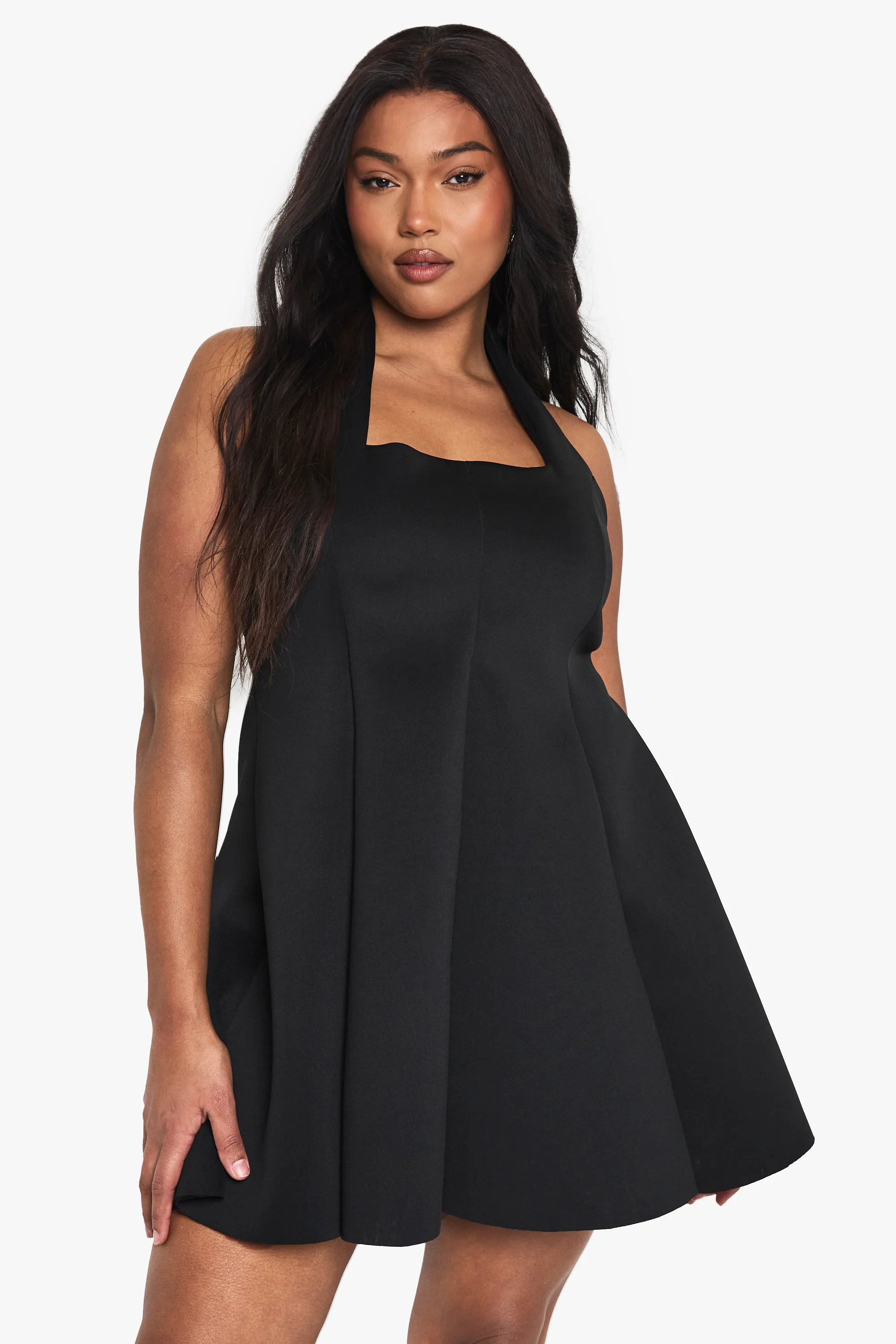 Plus structured panelled skater dress 1 Plus structured panelled skater dress