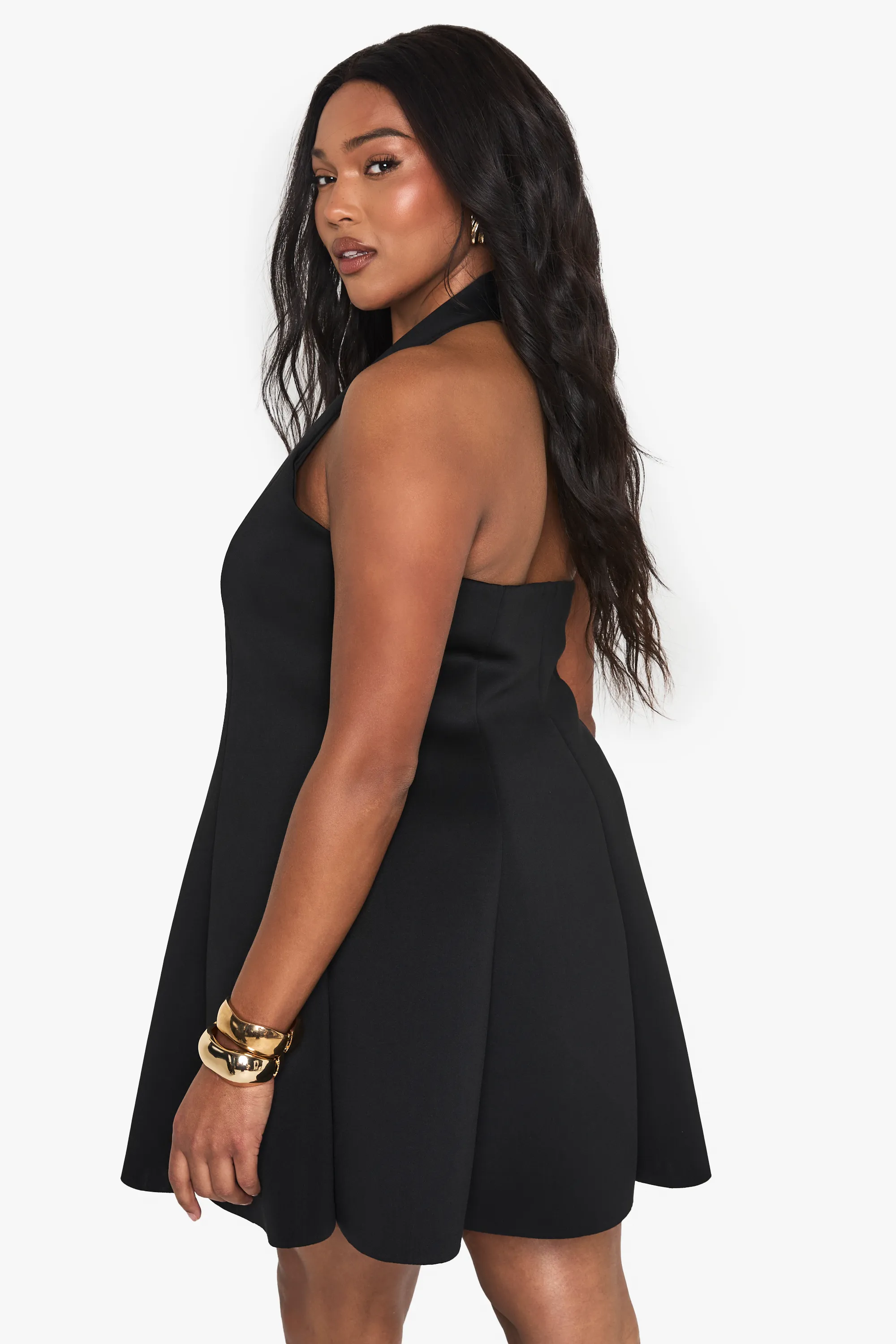 Plus structured panelled skater dress 2 Plus structured panelled skater dress