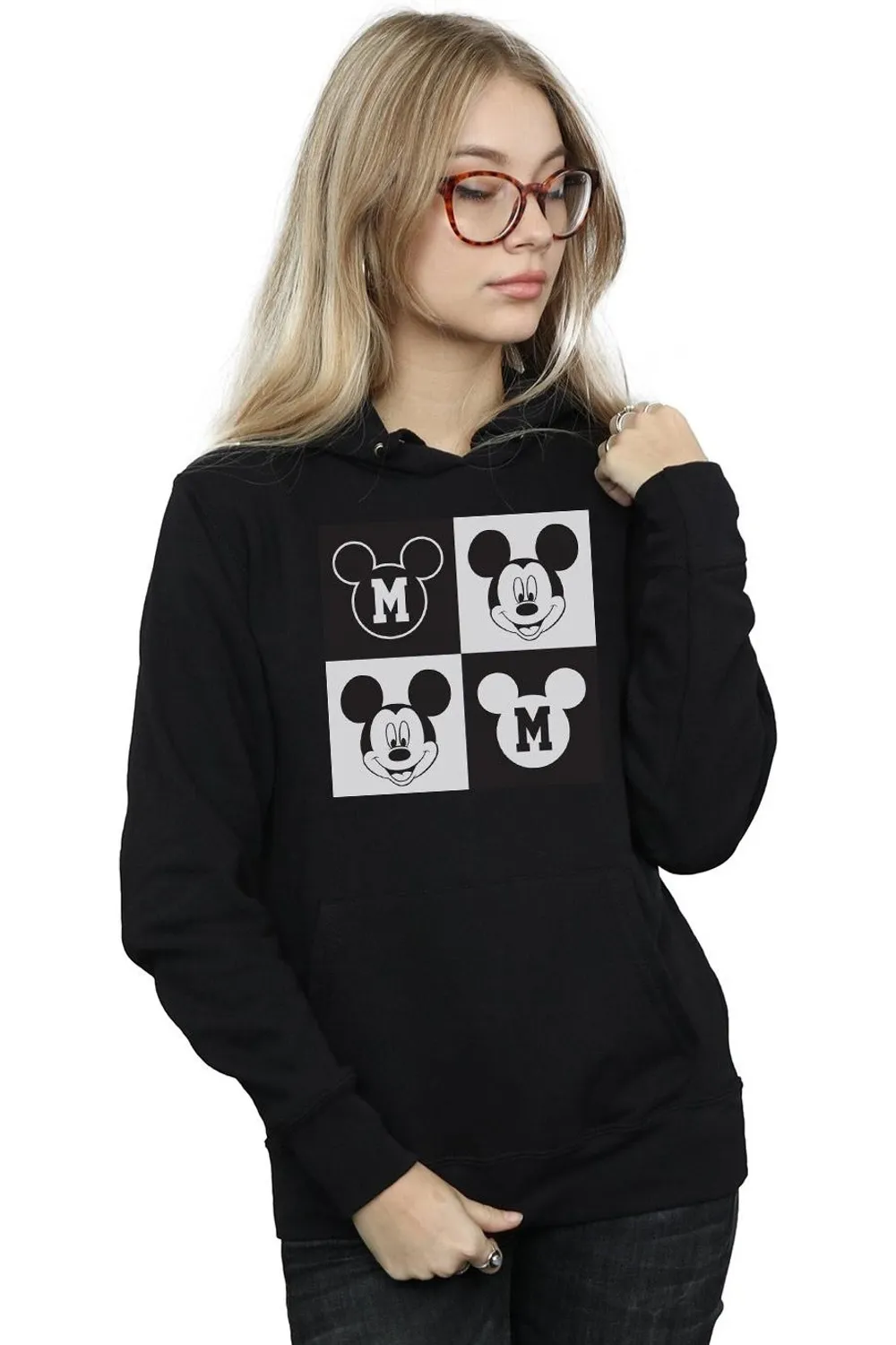 Mickey Mouse Smiling Squares Hoodie 1 Mickey Mouse Smiling Squares Hoodie