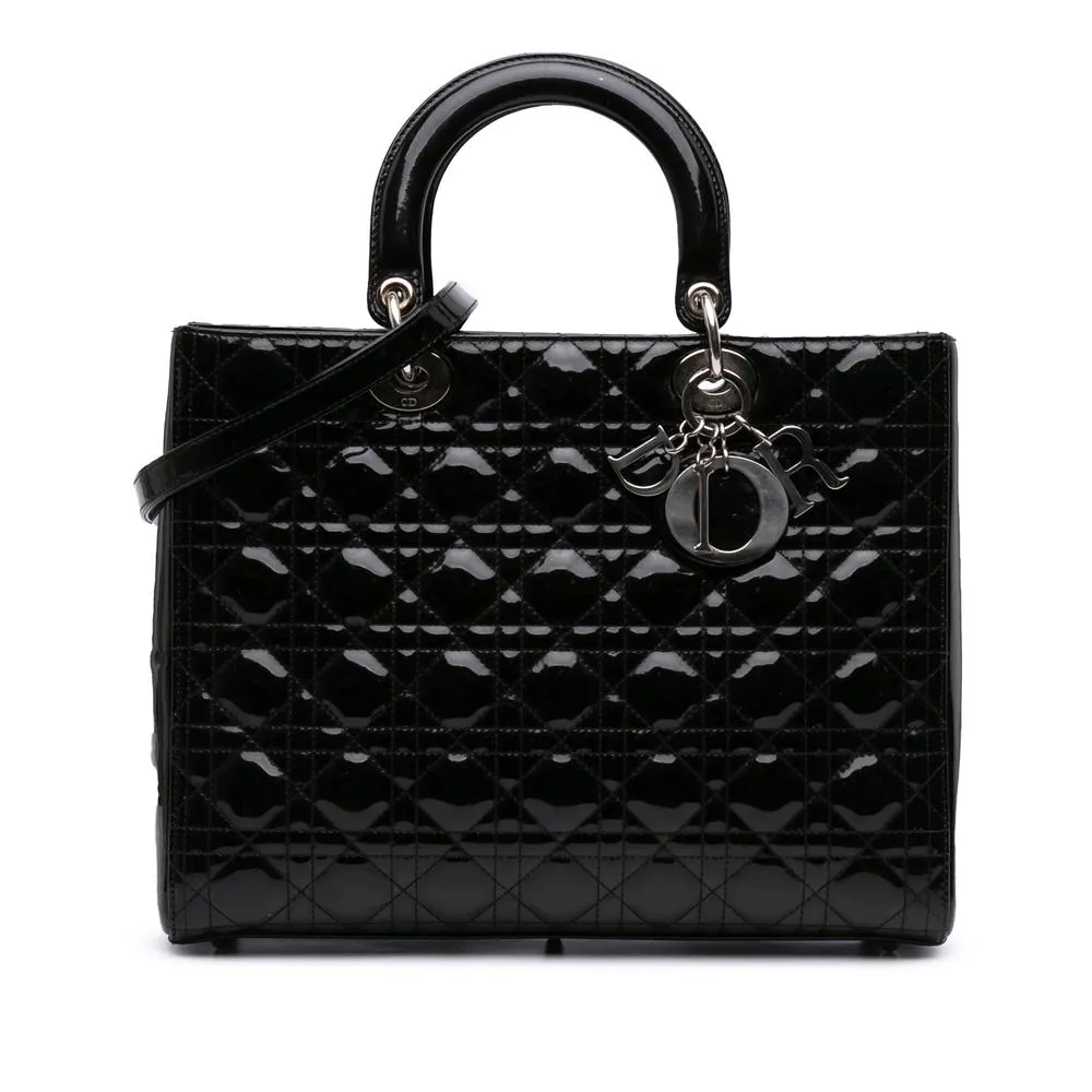 Preloved Lady Top Handle Bag- Black Satchel