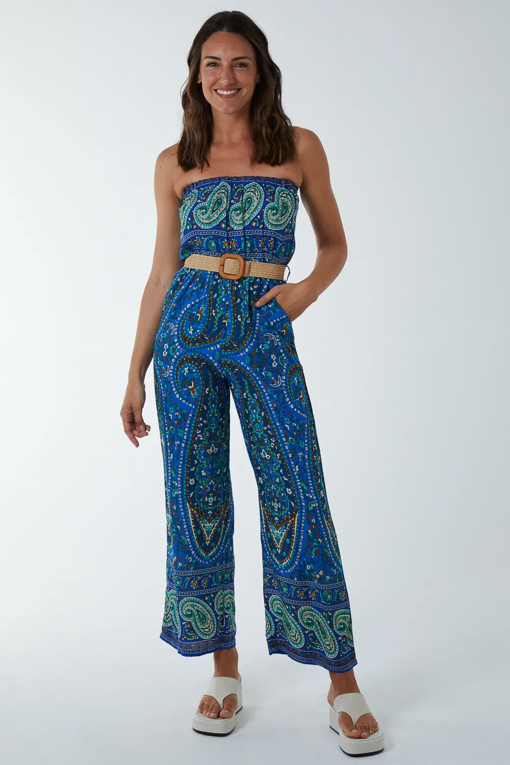 Belted Bandeau Jumpsuit