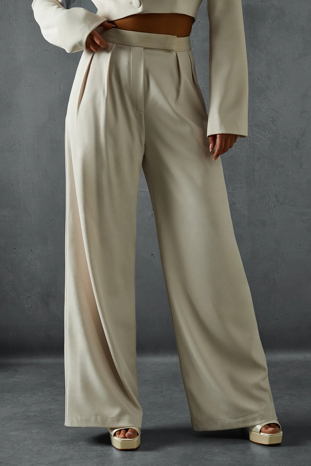 Tailored Satin Waistband Trousers 2 Tailored Satin Waistband Trousers