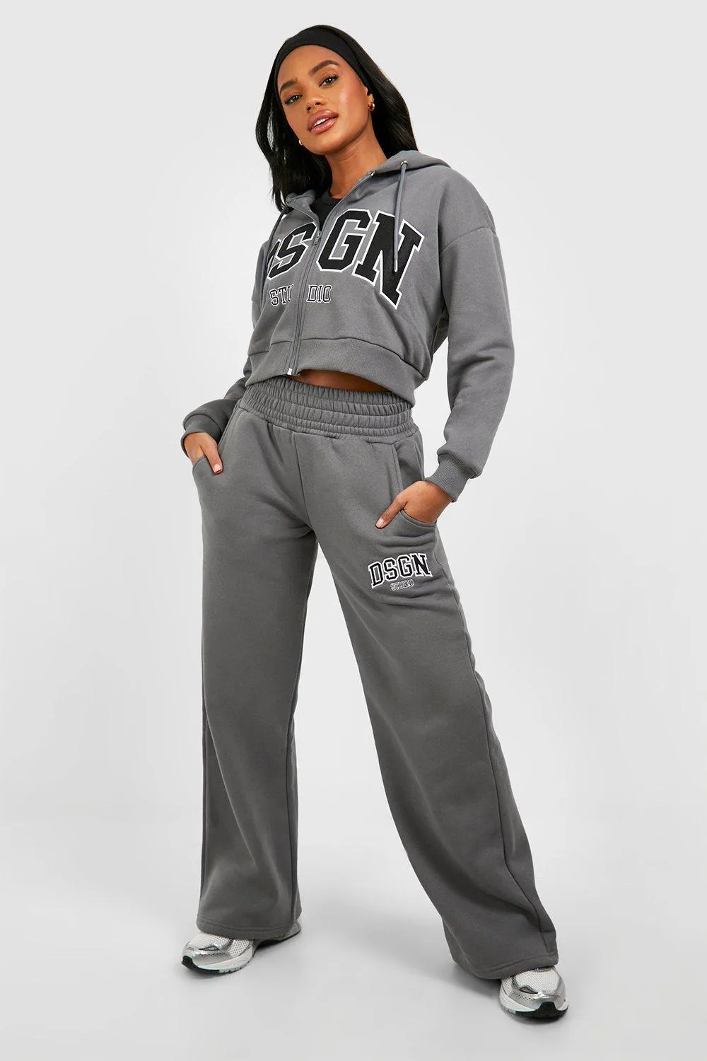 DSGN Studio Applique Zip Through Hooded Tracksuit