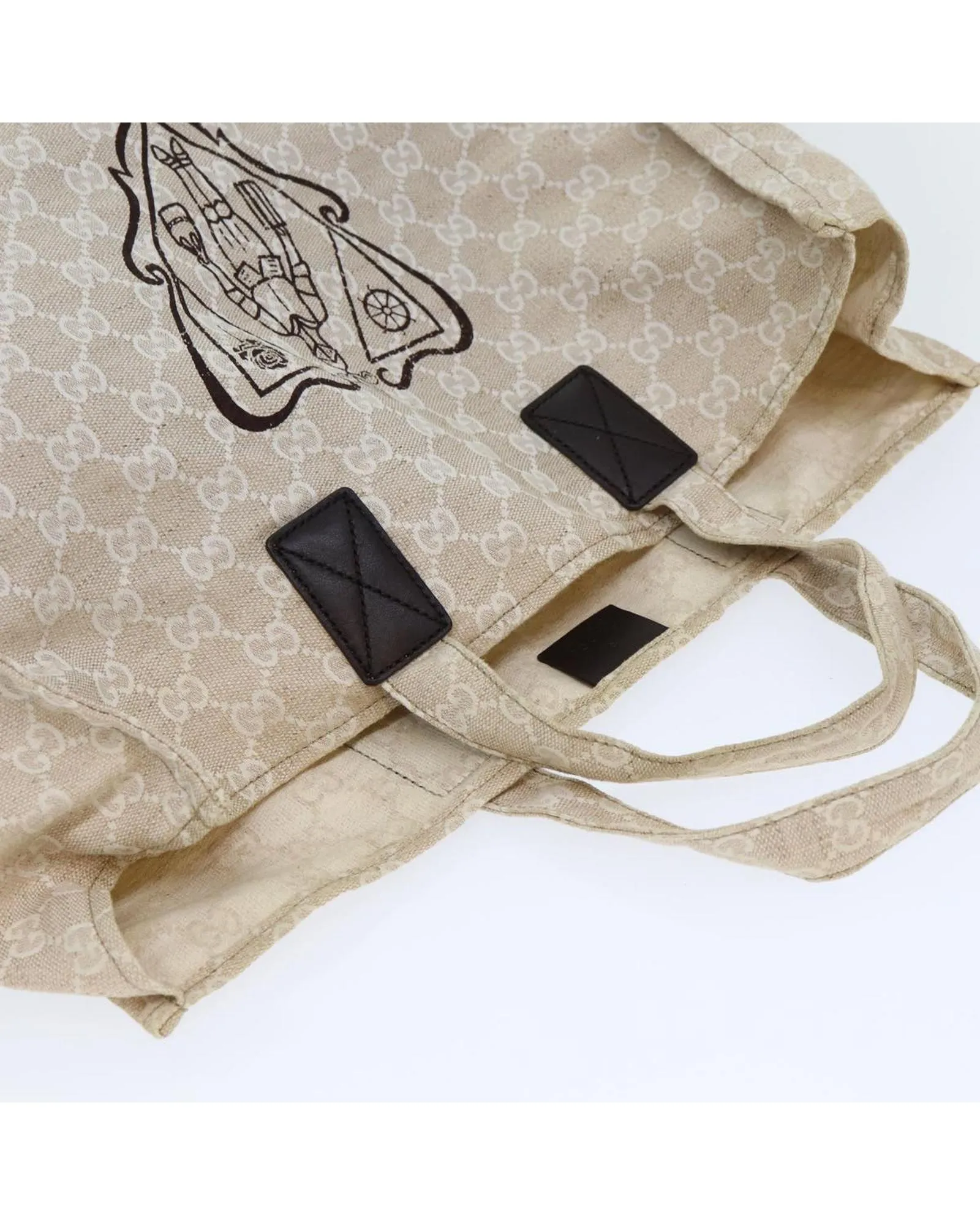 Preloved Museo Tote Beige GG Canvas Womens Bag 7 Preloved Museo Tote Beige GG Canvas Womens Bag