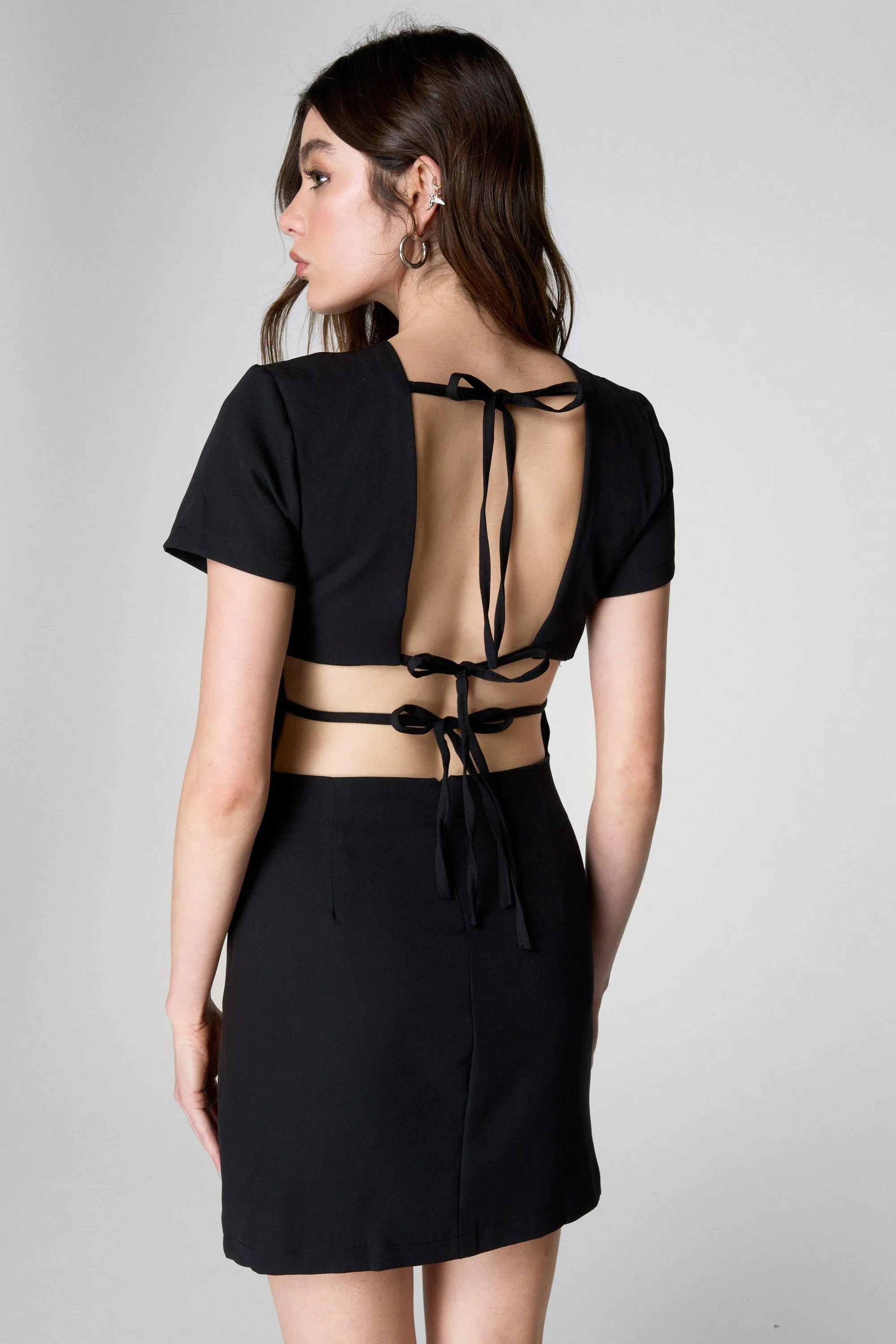 Tie Back Mini Dress 1 Tie Back Mini Dress