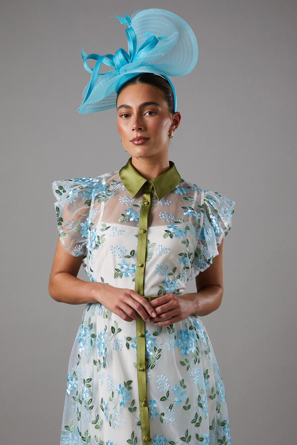 Embroidered Mesh Shirt Midi Dress 2 Embroidered Mesh Shirt Midi Dress