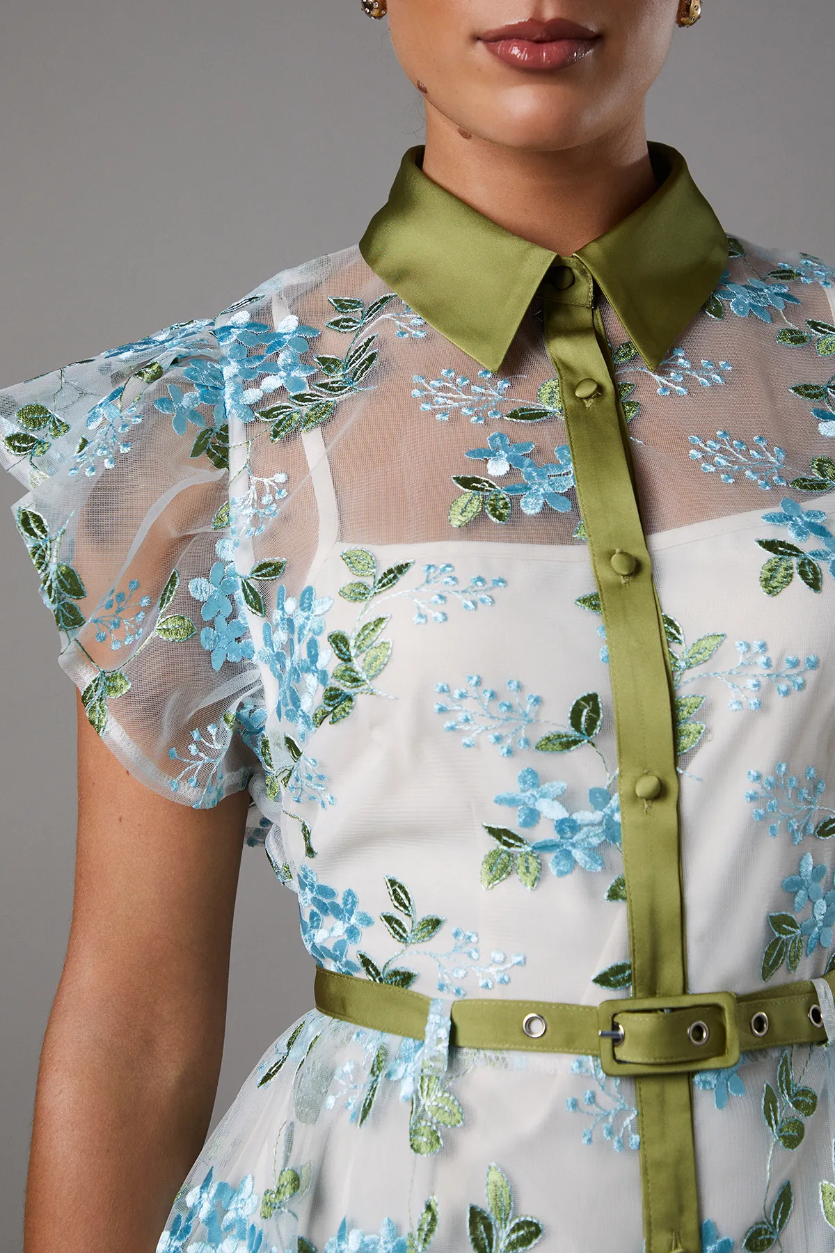 Embroidered Mesh Shirt Midi Dress 5 Embroidered Mesh Shirt Midi Dress