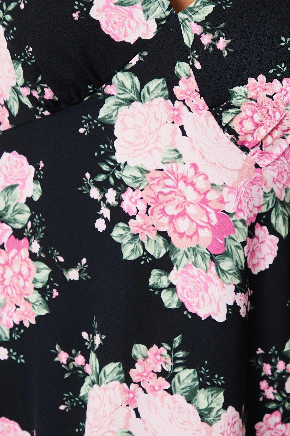 Black Floral Empire Tie Sleeve Mini Dress 5 Black Floral Empire Tie Sleeve Mini Dress
