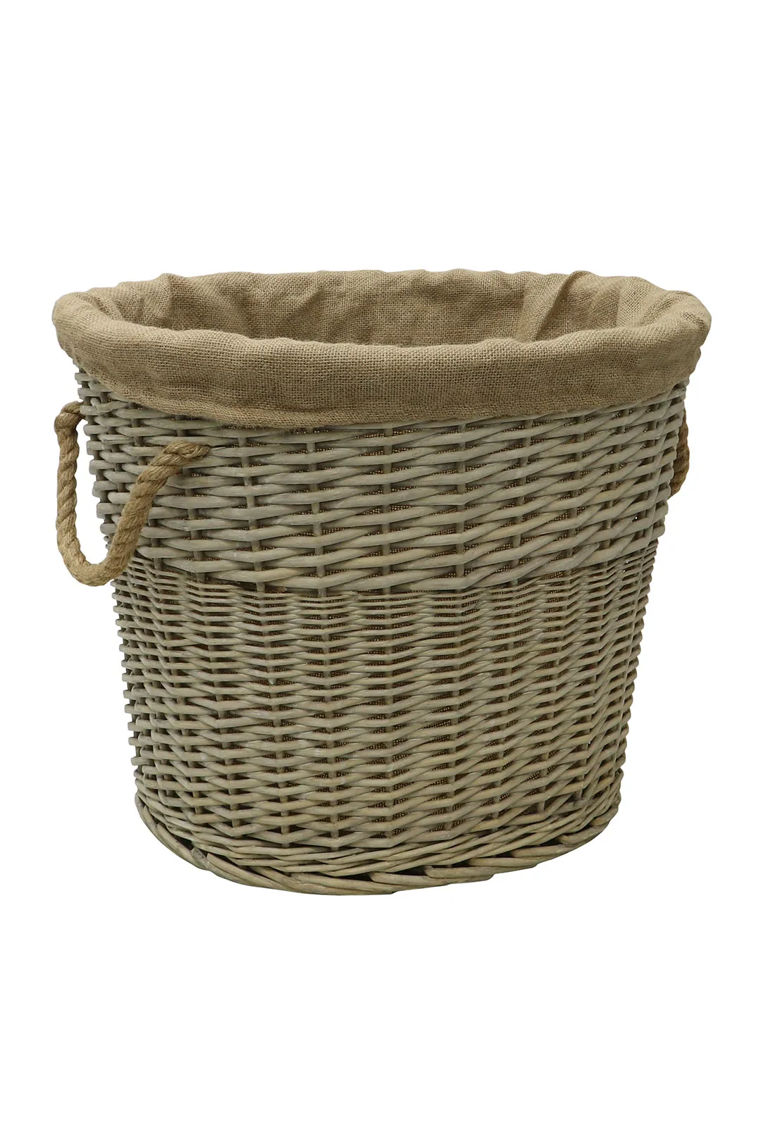 Antique Wash Oval Lined Chunky log Basket 3 Antique Wash Oval Lined Chunky log Basket