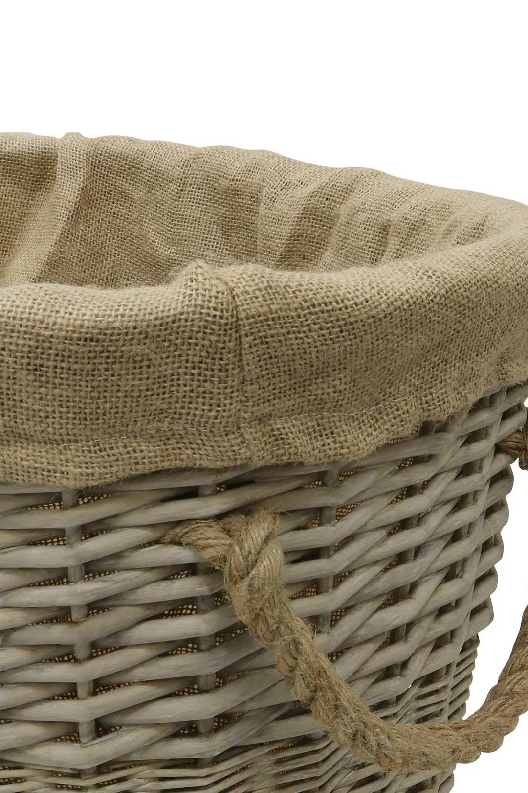 Antique Wash Oval Lined Chunky log Basket 5 Antique Wash Oval Lined Chunky log Basket